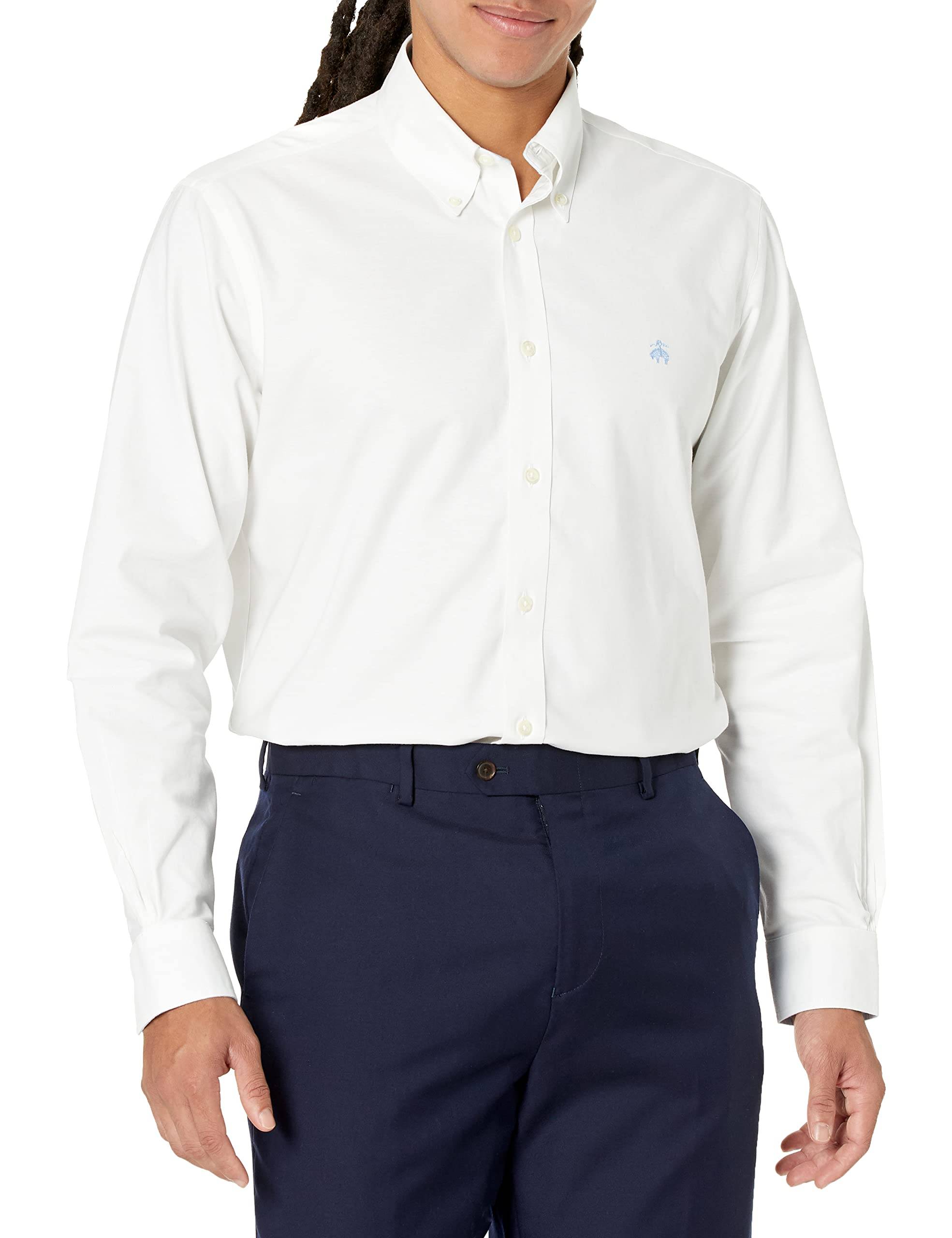 Men's Non-Iron Long Sleeve Button Down Stretch Oxford Sport Shirt, Solid