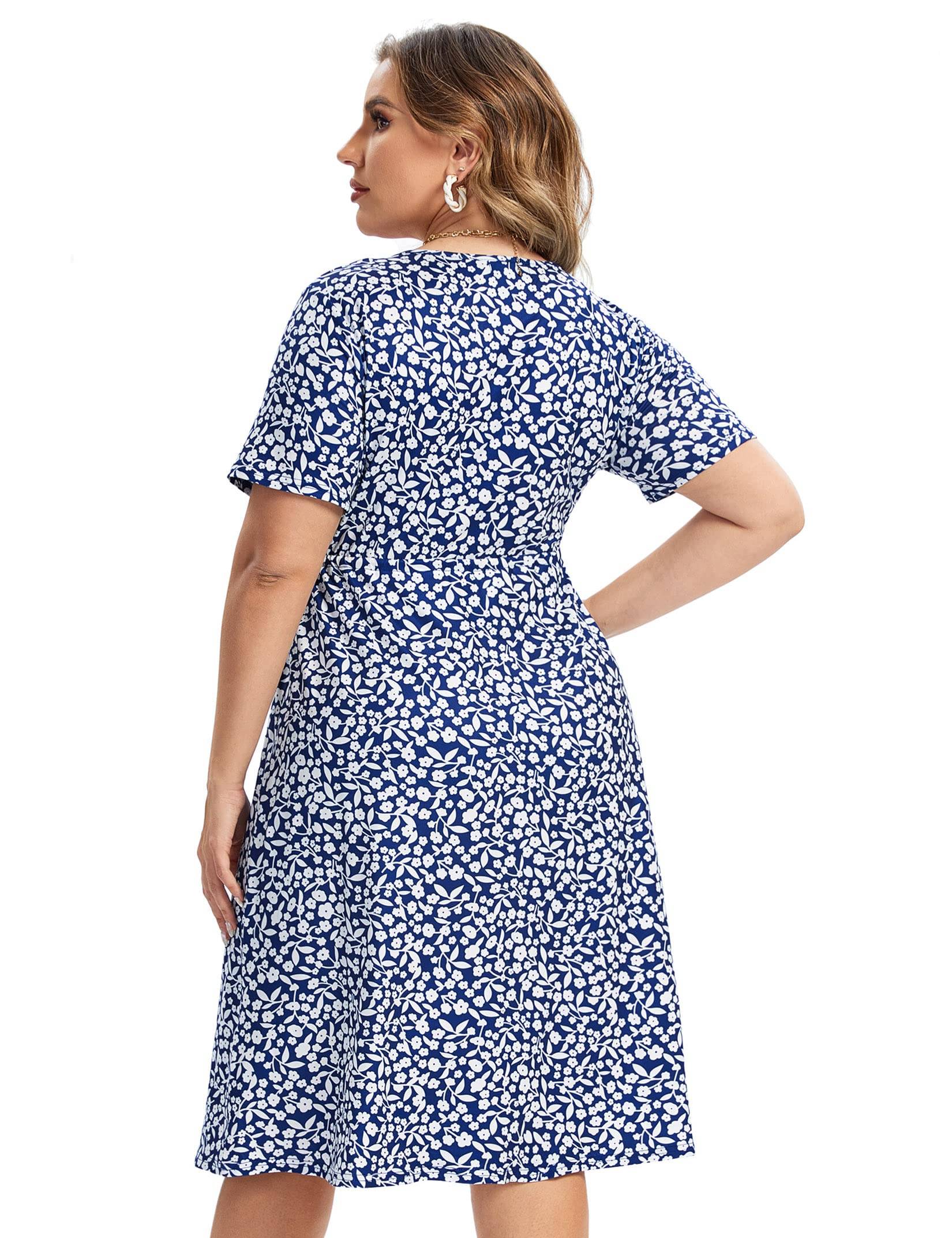 Plus Size Summer Dress Women's A Line Midi Dresses