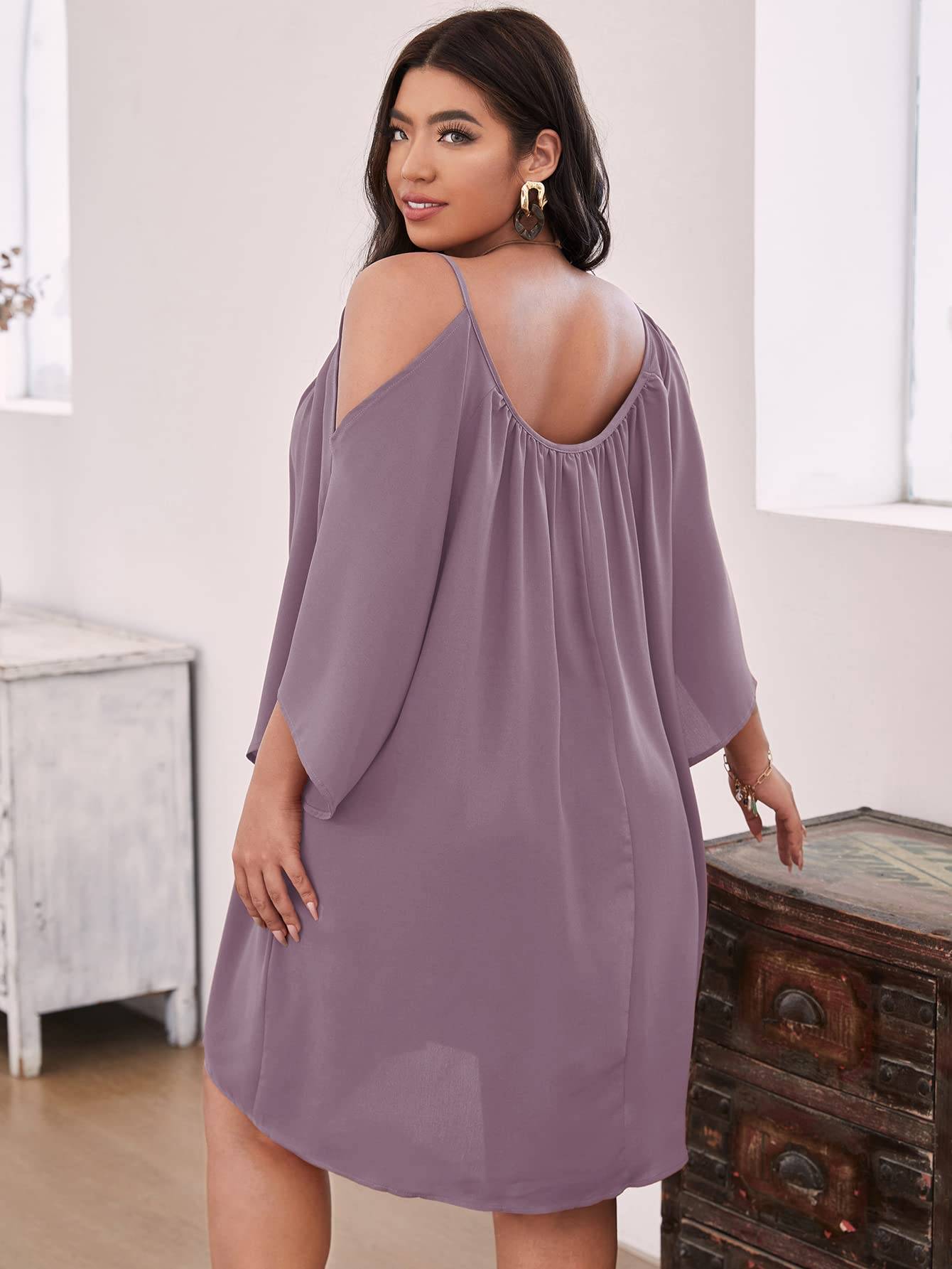 Women Plus Size Summer Dress Cold Short Dresses