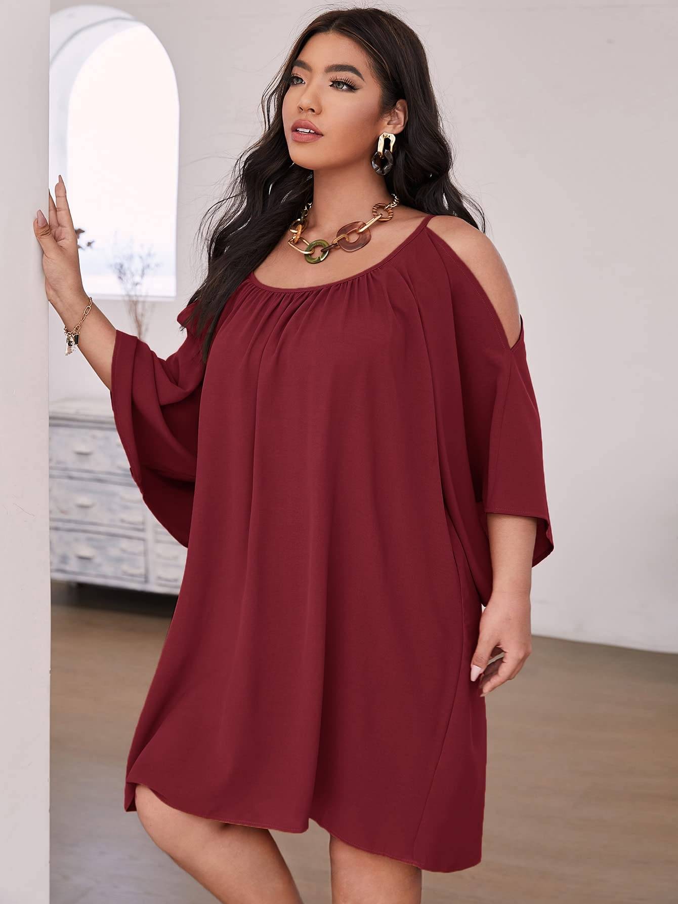 Women Plus Size Summer Dress Cold Short Dresses