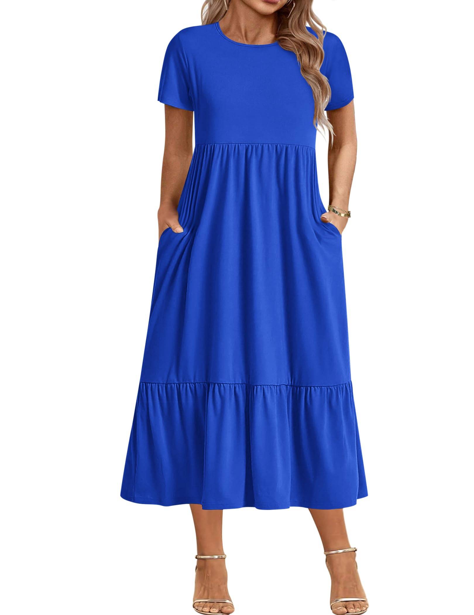 Women Plus Size Long Maxi Dresses with Pockets