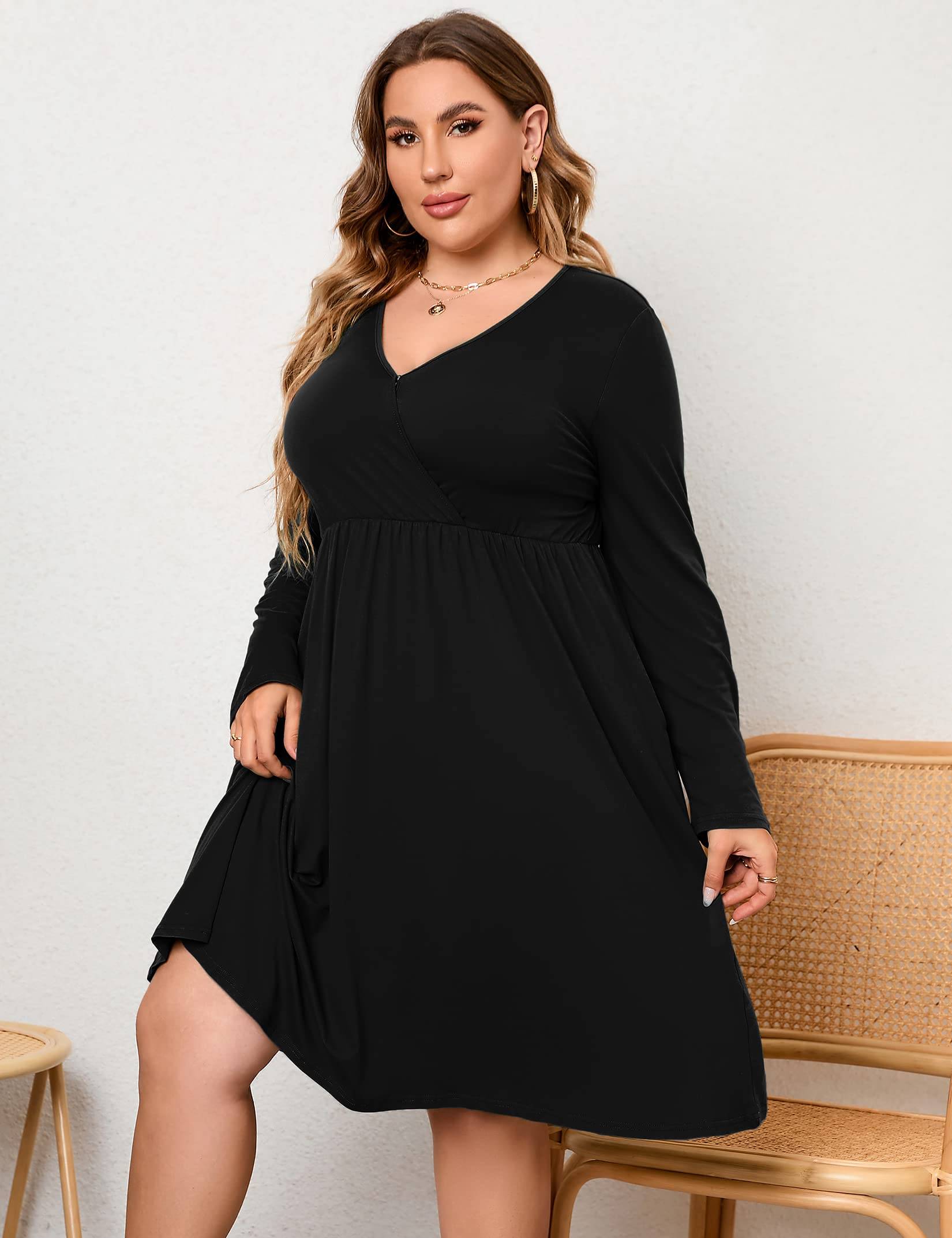 Plus Size Summer Dress Women's A Line Midi Dresses