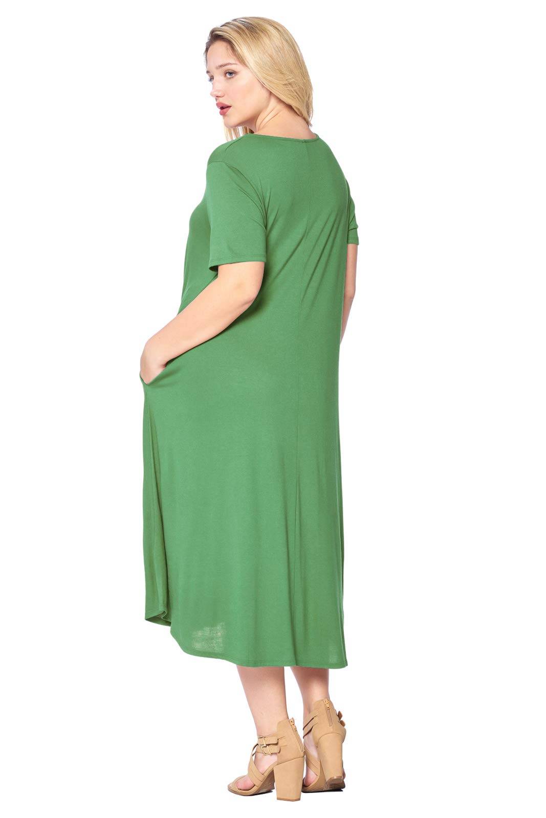 Women's Plus Size A-Line Pocket Midi Dress