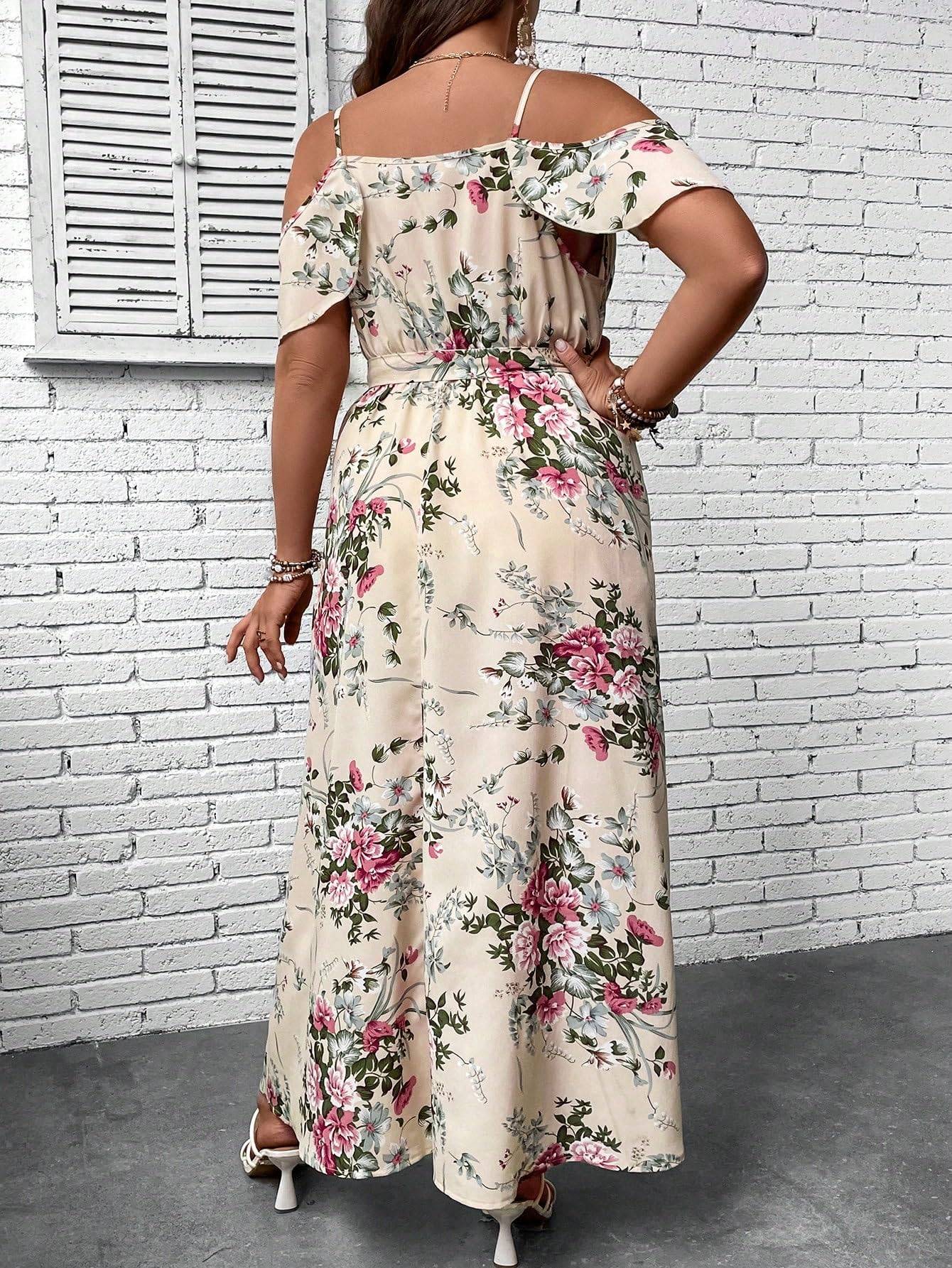 Women's Plus Size Short Sleeve Long Dress