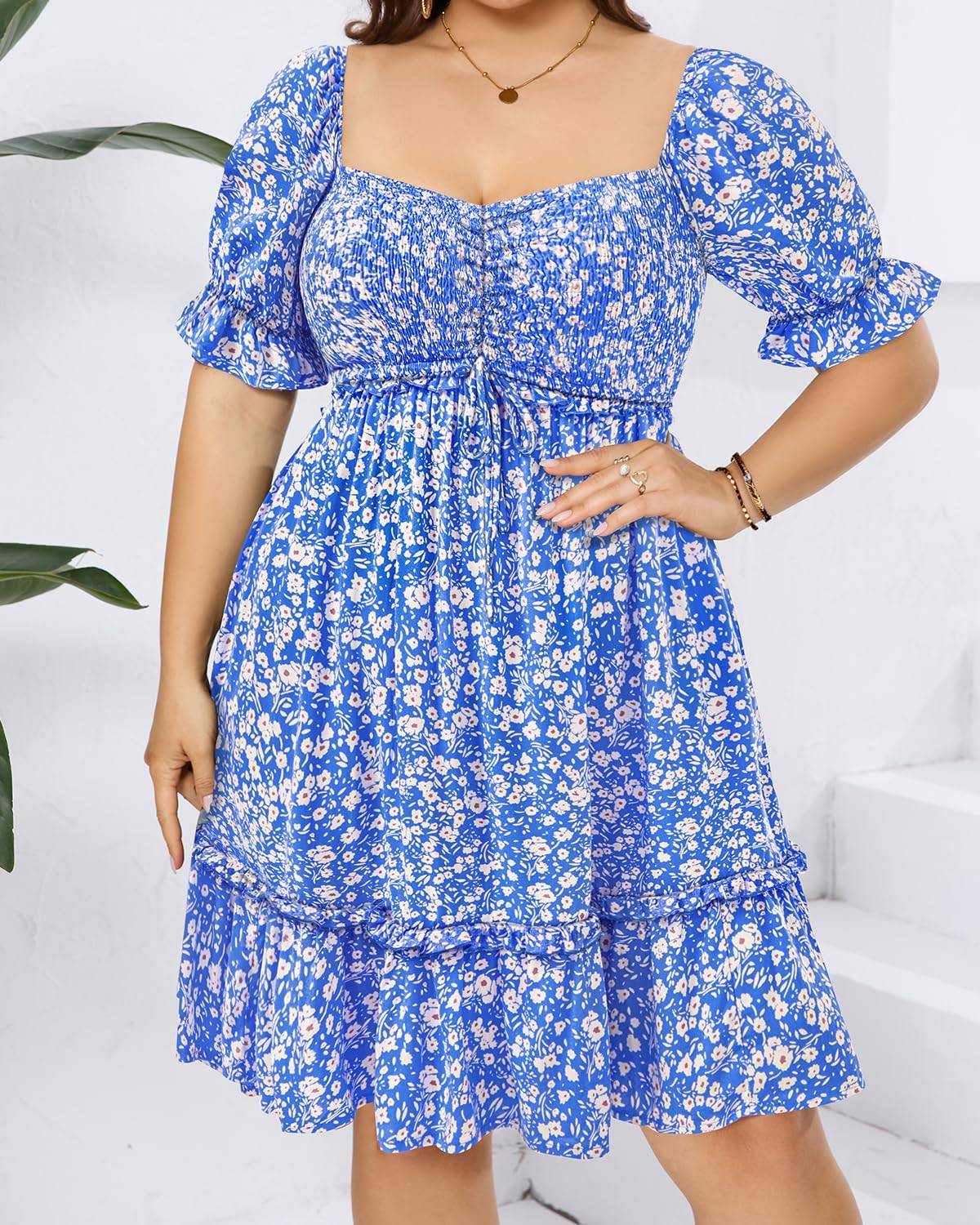 Fashion Women Plus Size Short Summer Mini Dress