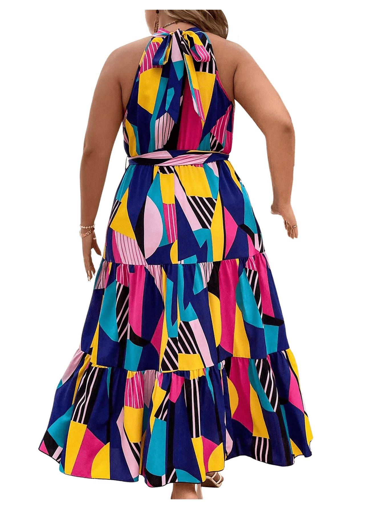 Women's Plus Size Boho A Line Long Dress