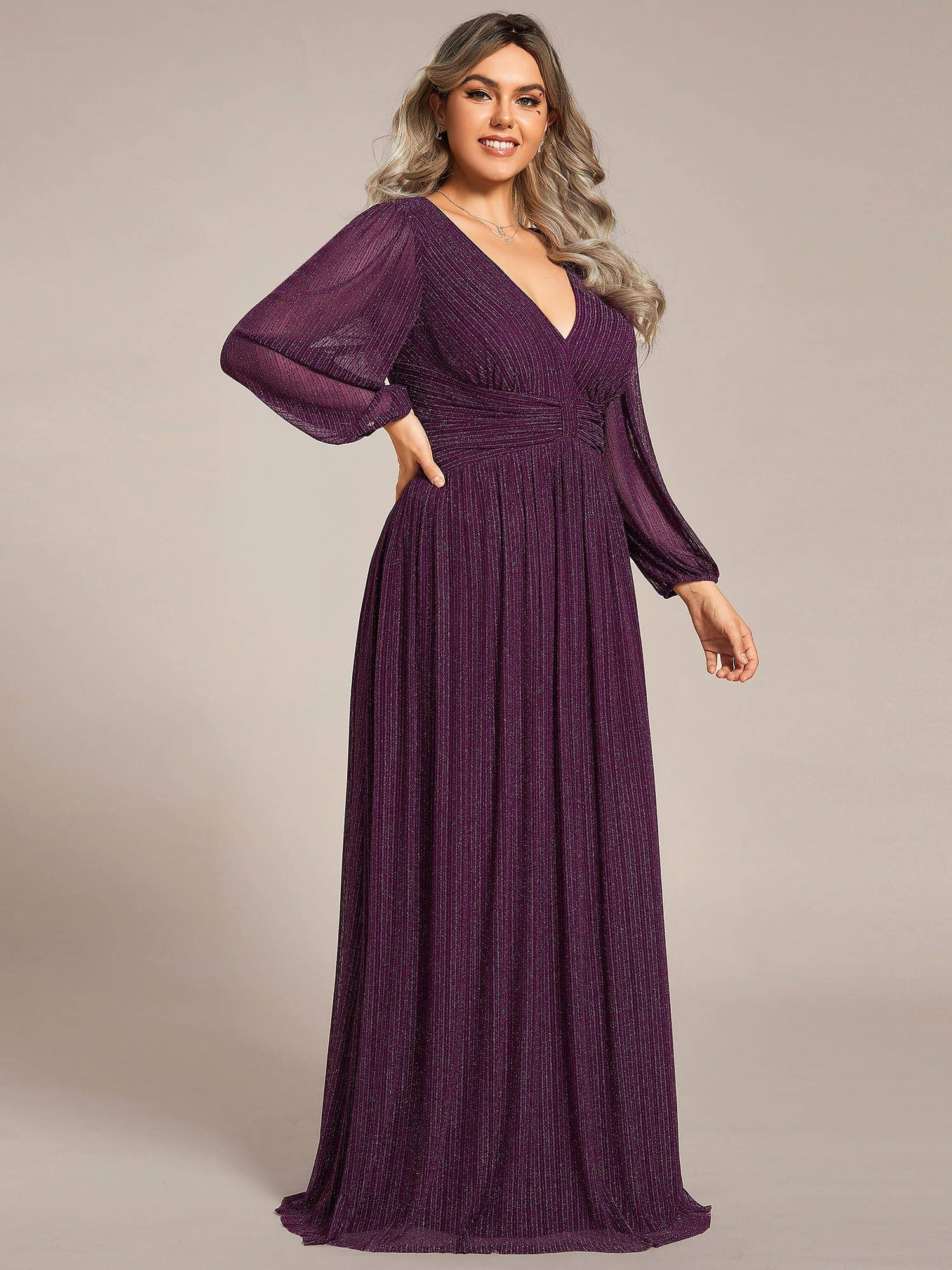 Women's Glitter Evening Formal Dresses Plus Size