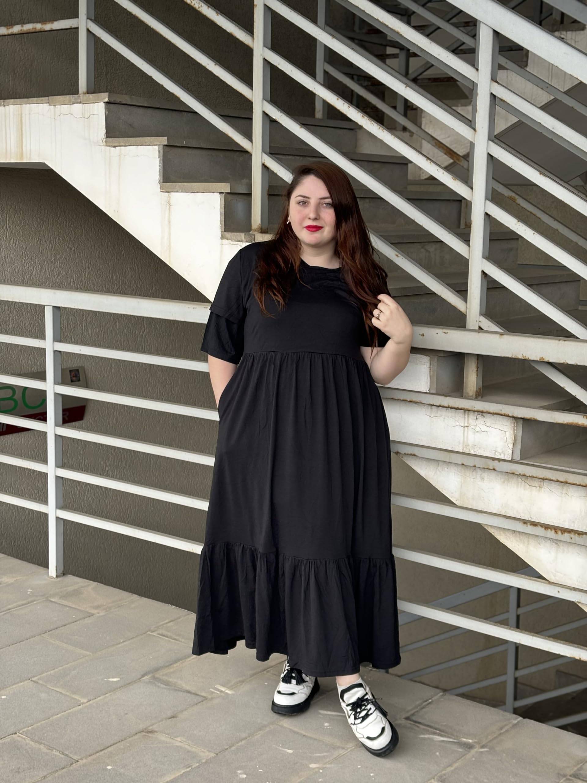 Women Plus Size Long Maxi Dresses with Pockets