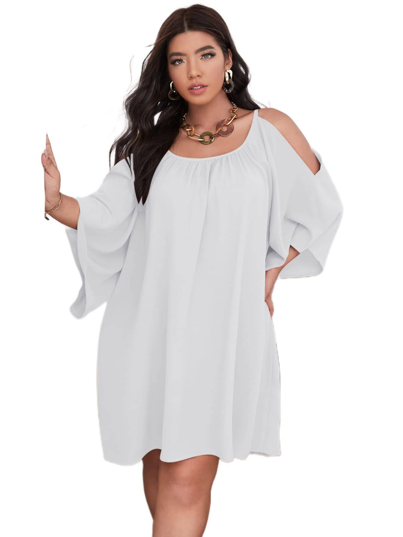 Women Plus Size Summer Dress Cold Short Dresses