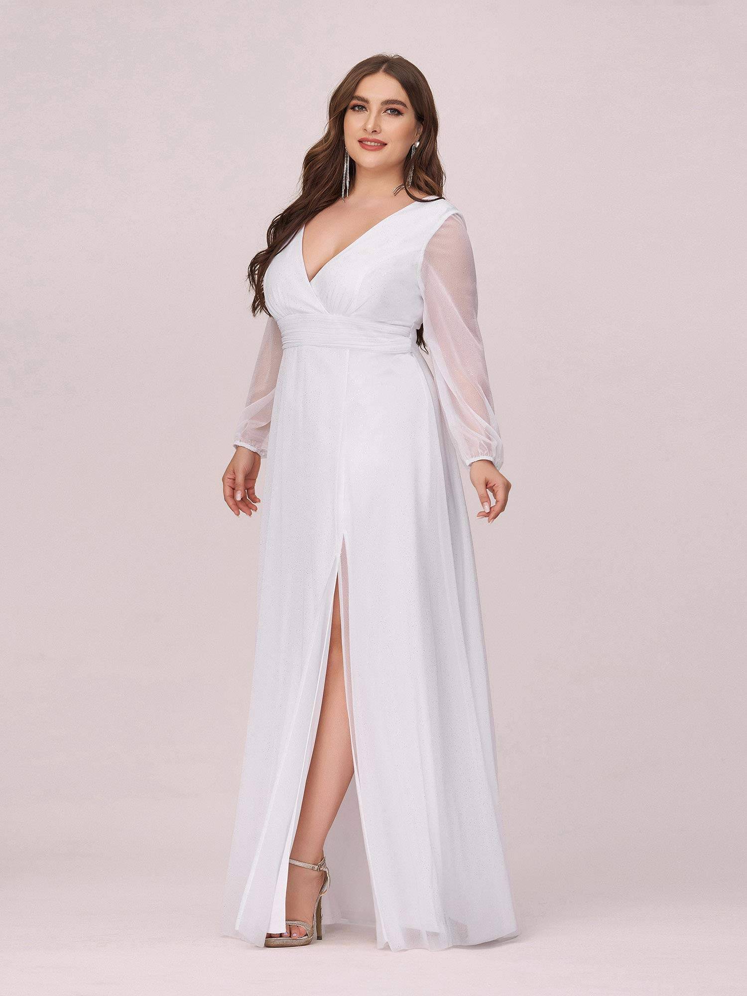 Women's Glitter A Line Plus Size Formal Dresses