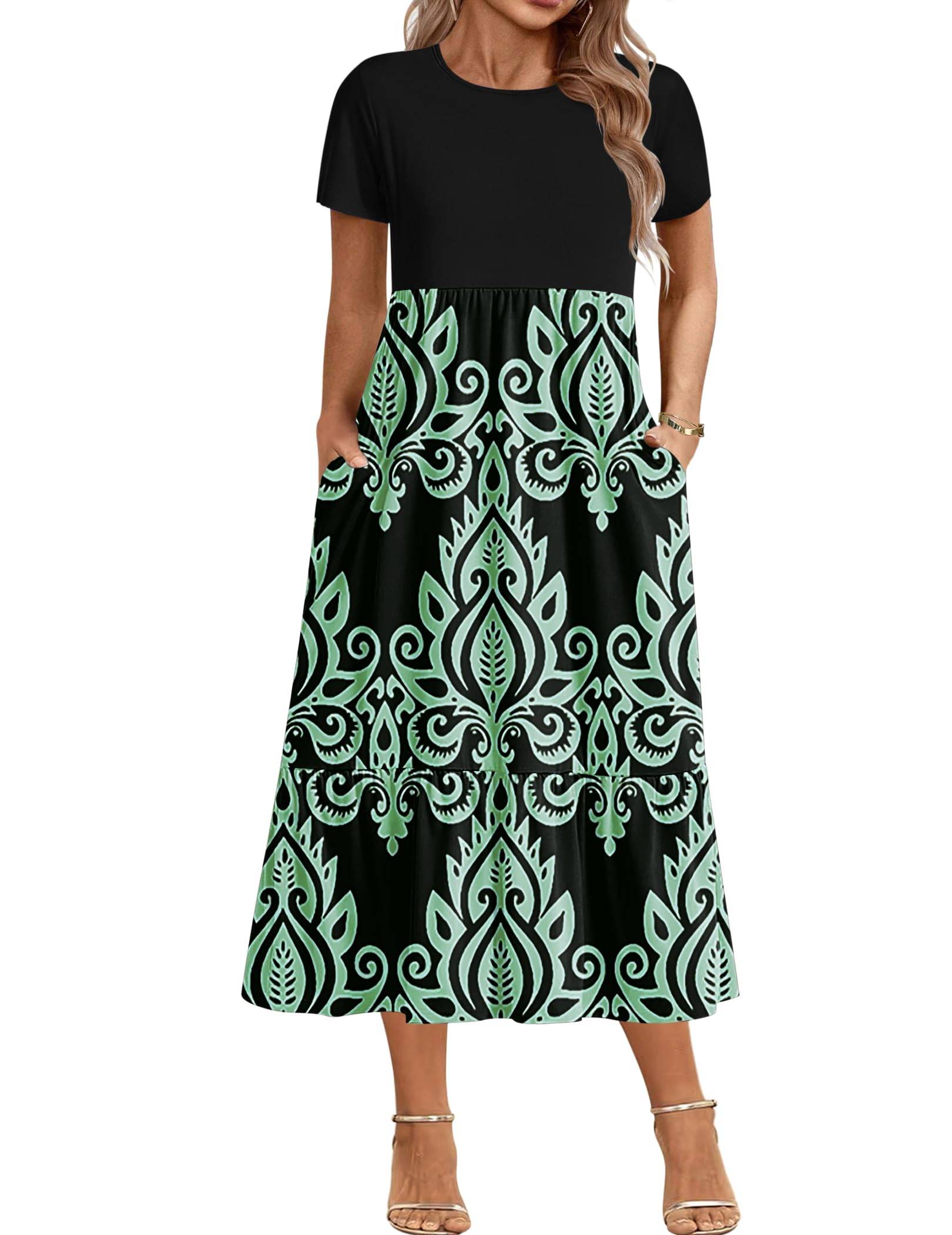 Women Plus Size Long Maxi Dresses with Pockets