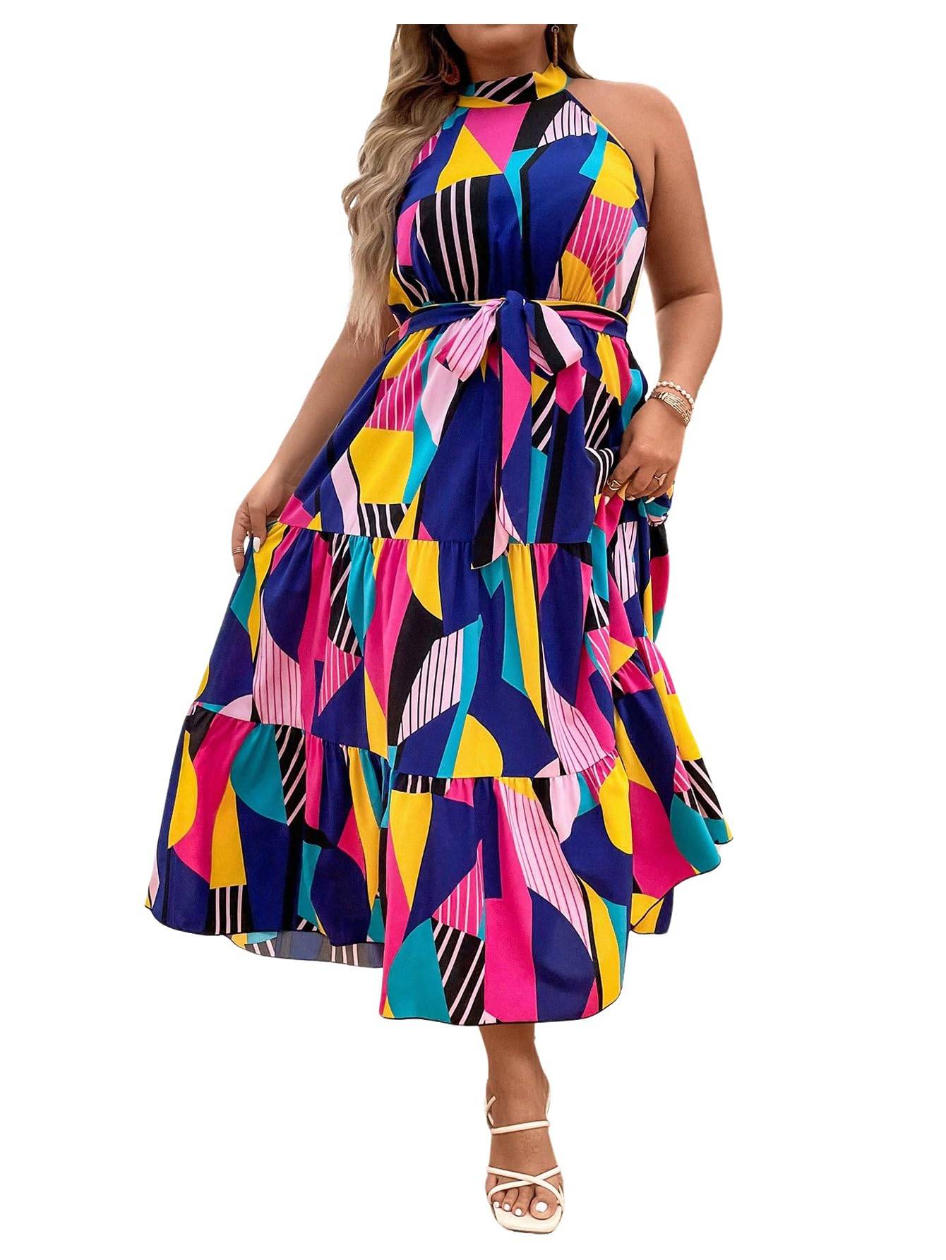 Women's Plus Size Boho A Line Long Dress