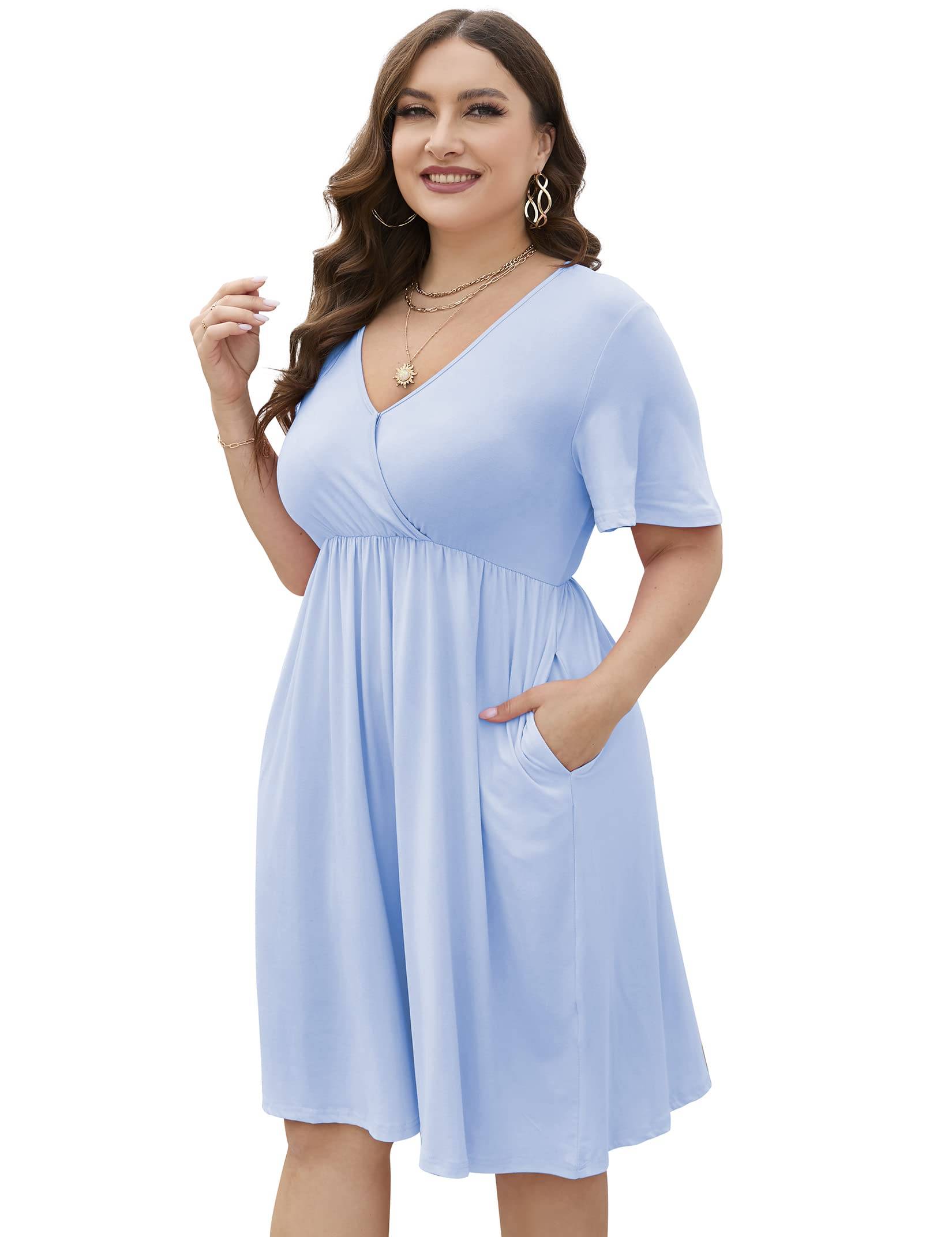 Plus Size Summer Dress Women's A Line Midi Dresses