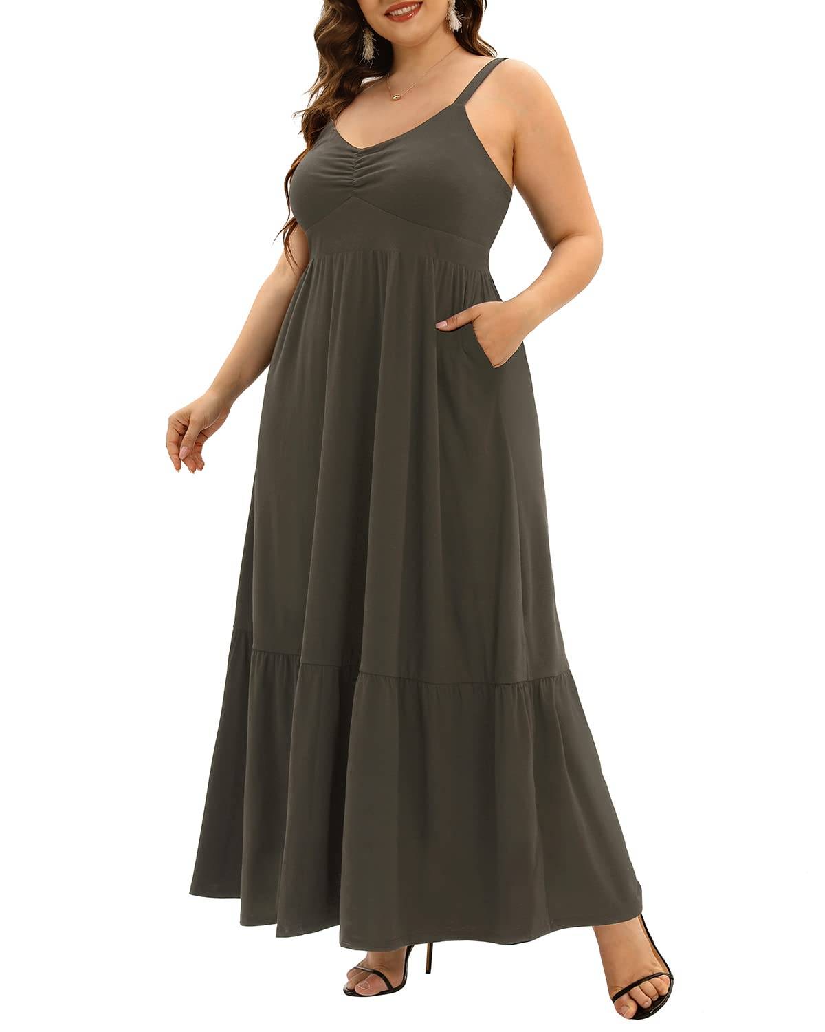 Women's Plus Size Maxi Sun Dress Sundress Pockets