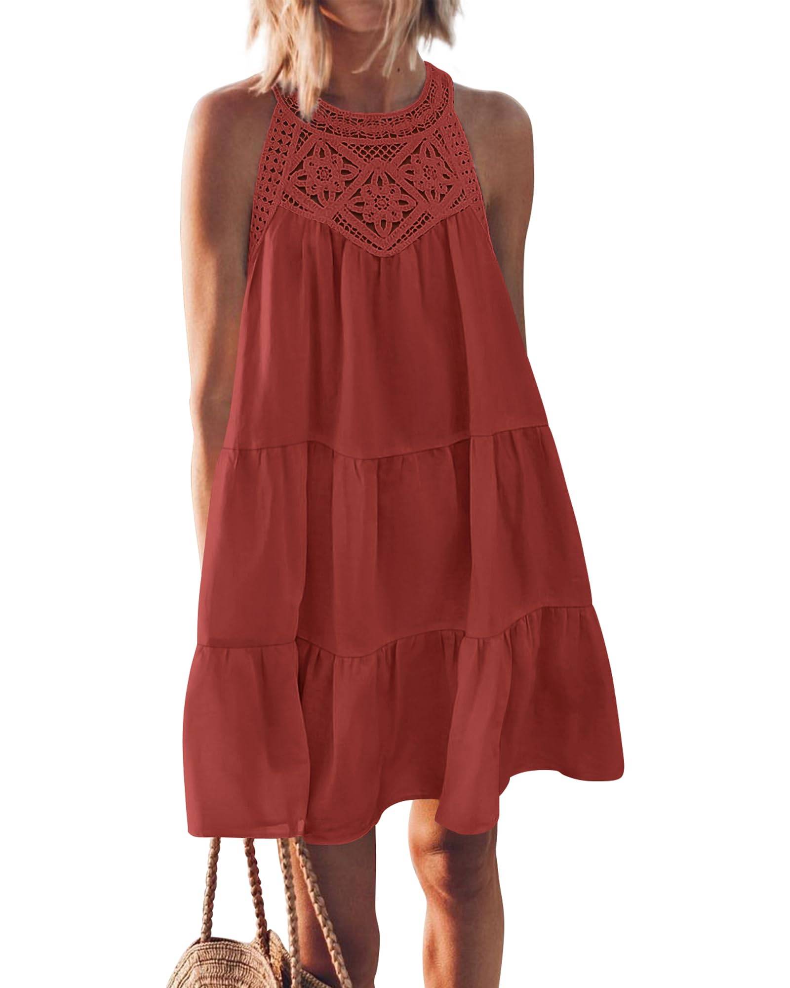 Womens Summer Casual Sundress A Line Dresses