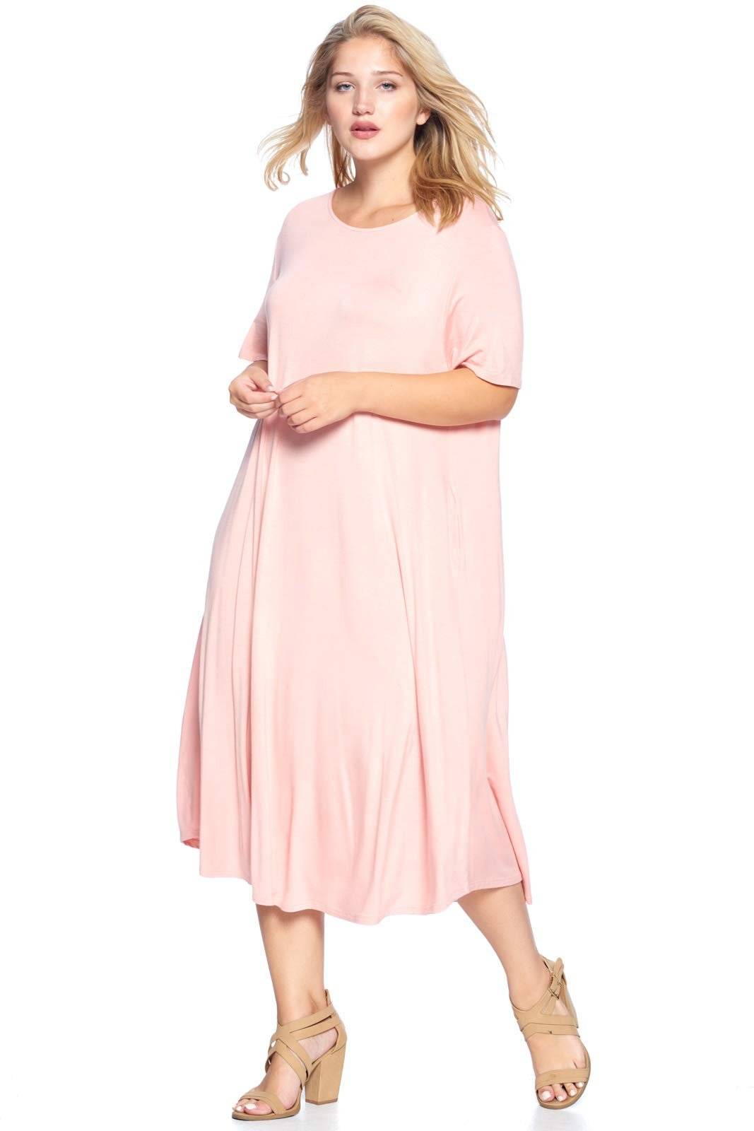 Women's Plus Size A-Line Pocket Midi Dress