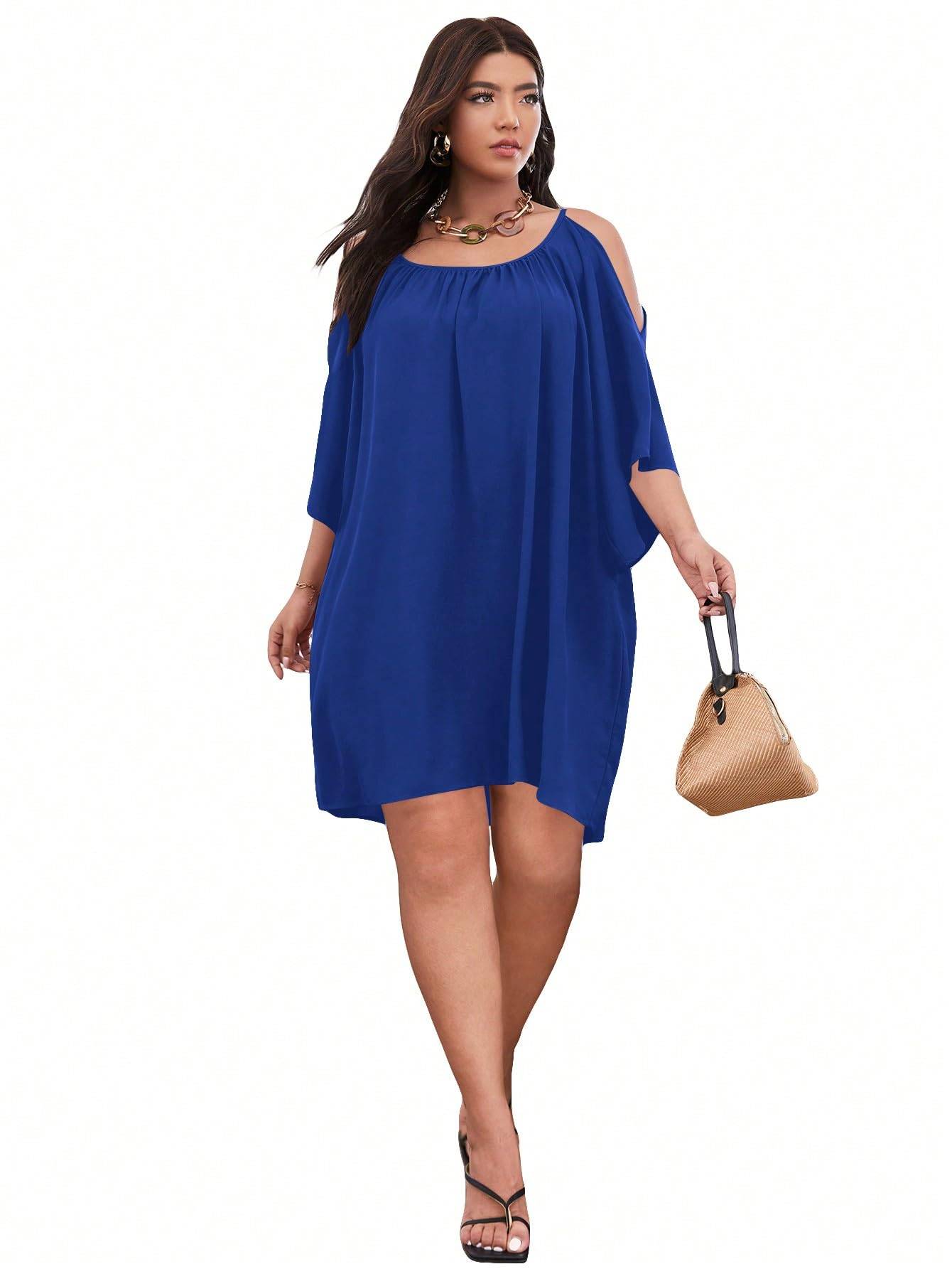 Women Plus Size Summer Dress Cold Short Dresses