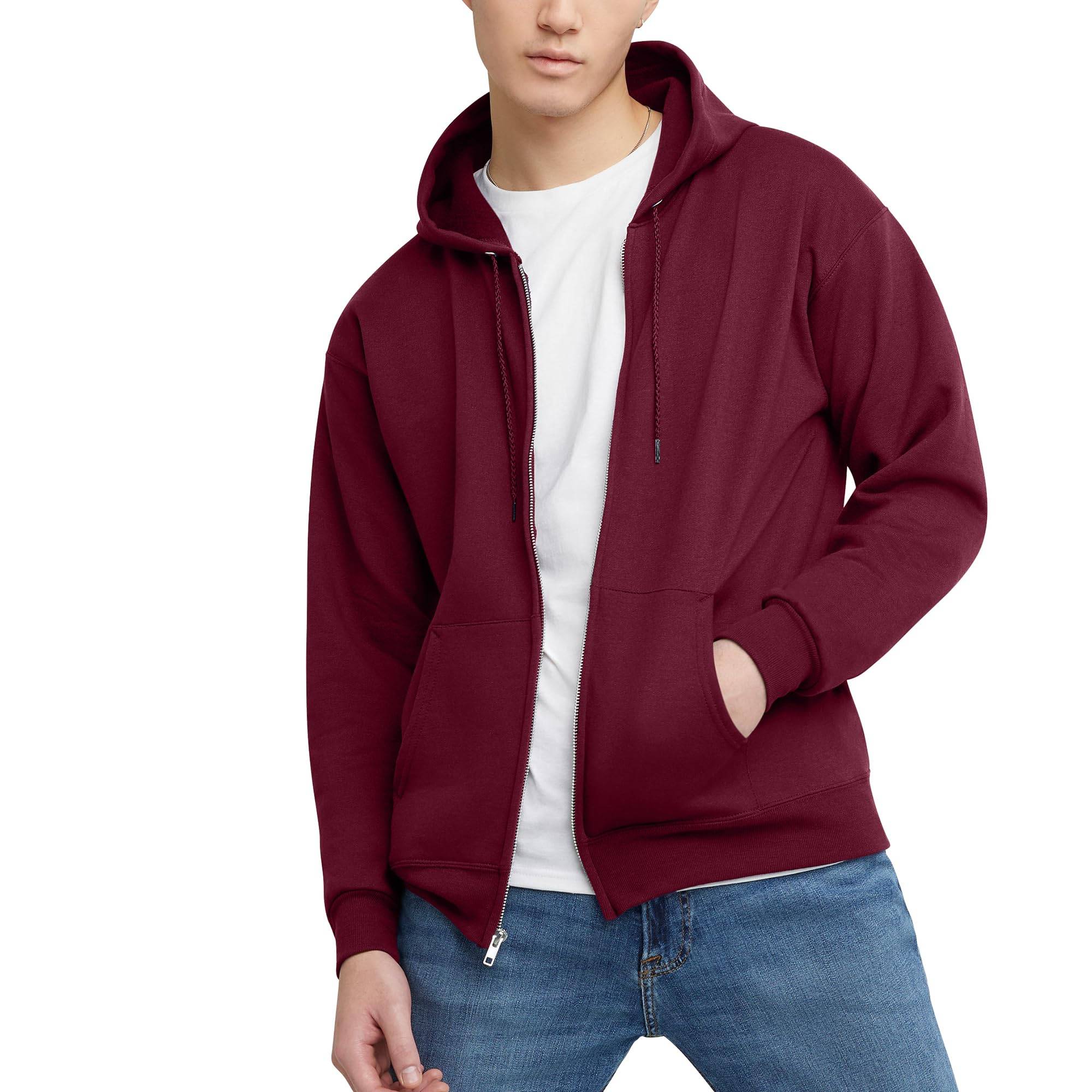 Men's Fleece Full-zip Hoodie, Zip-up Hooded Sweatshirt