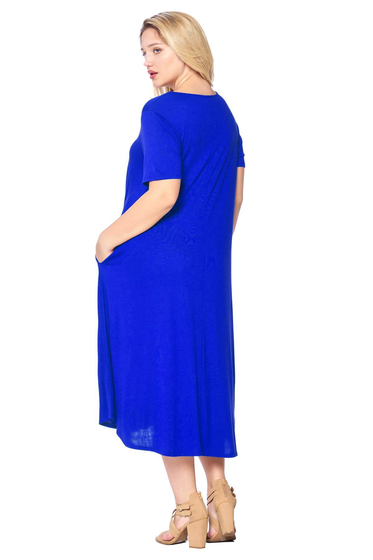 Women's Plus Size A-Line Pocket Midi Dress