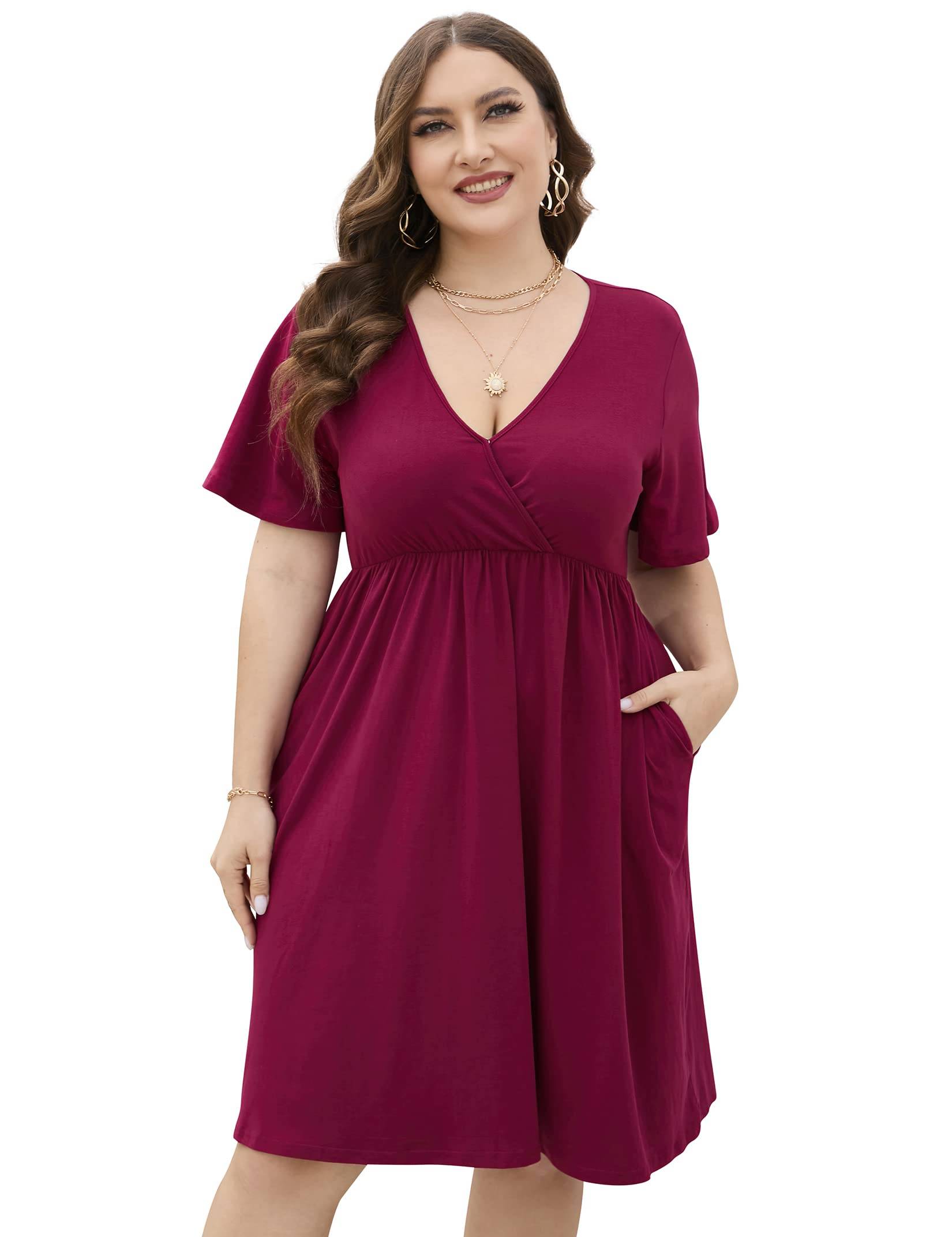 Plus Size Summer Dress Women's A Line Midi Dresses