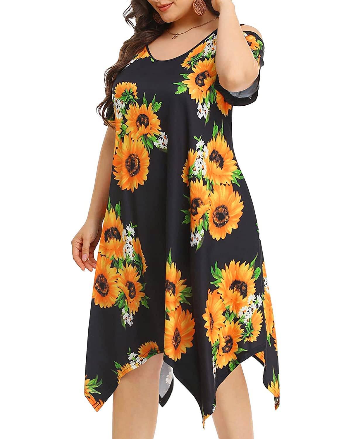 Women's Plus Size Sundress Dress with Pockets