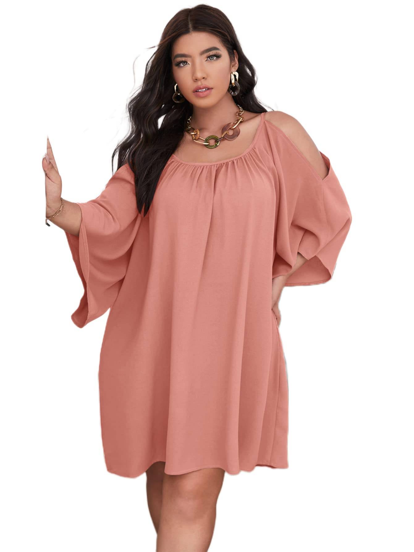 Women Plus Size Summer Dress Cold Short Dresses