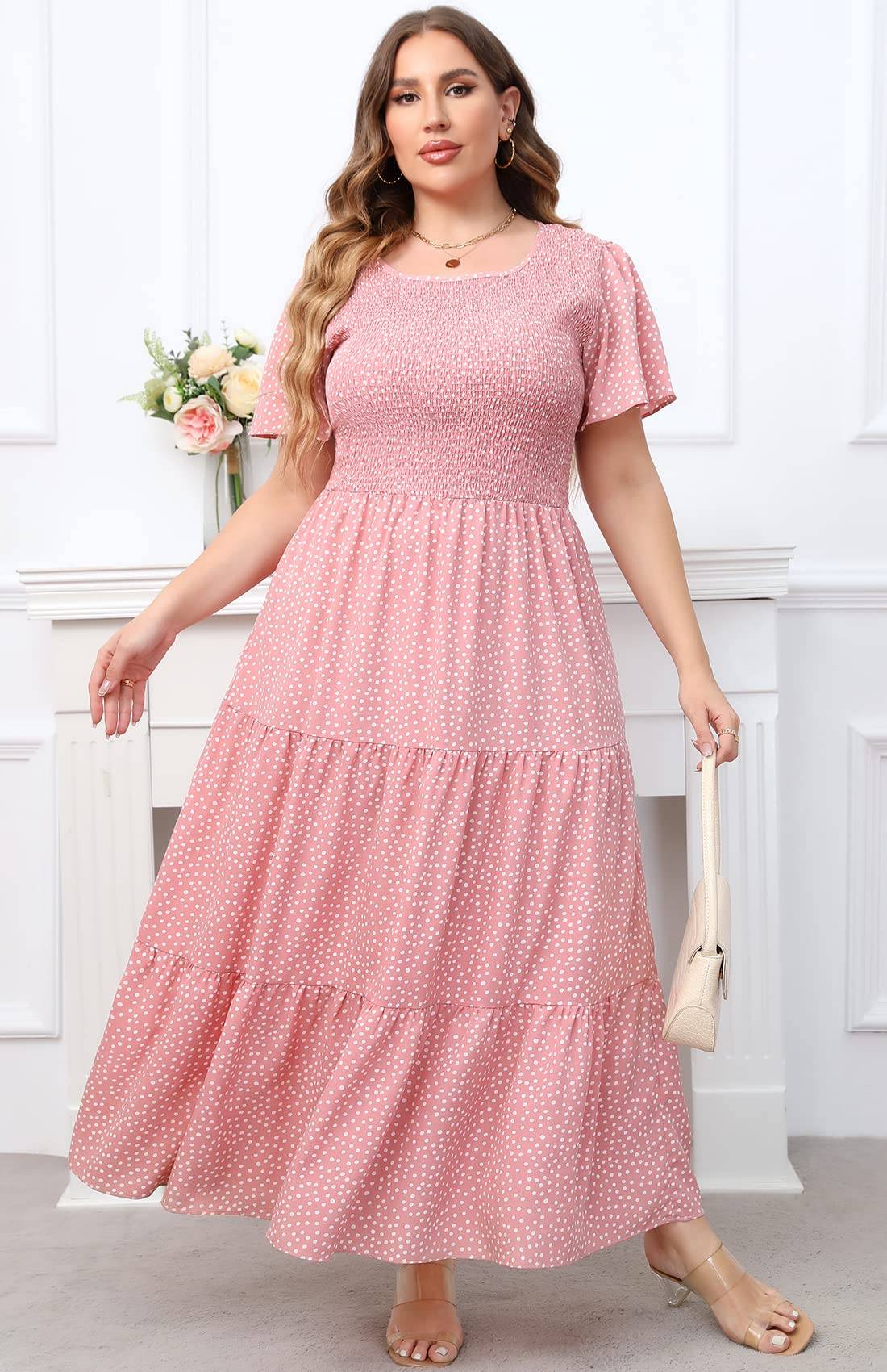 Women's Plus Size Maxi Dress Floral Boho Dress