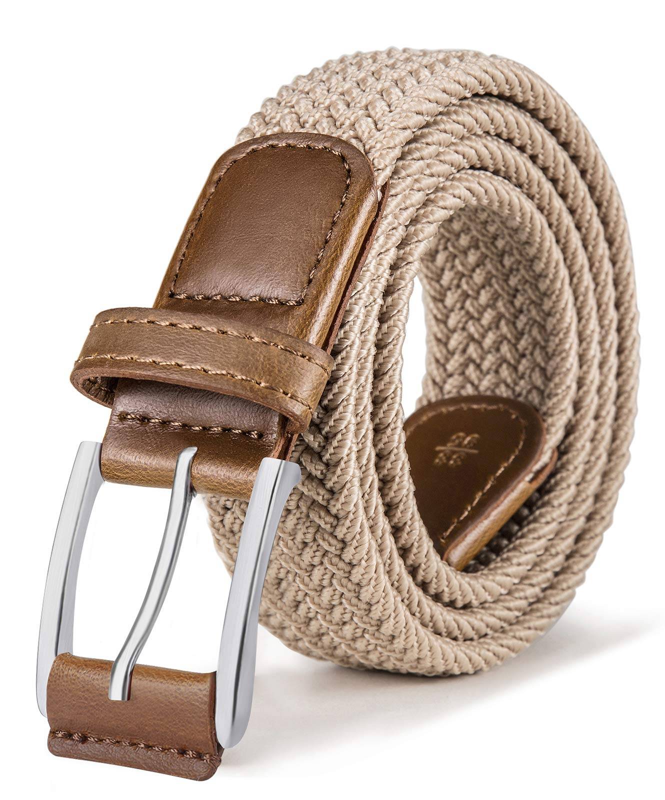 Stretch Belt Men,Mens Gift Woven Braided Web Belt 1 3/8 for Golf Casual Pants Shirts Jeans