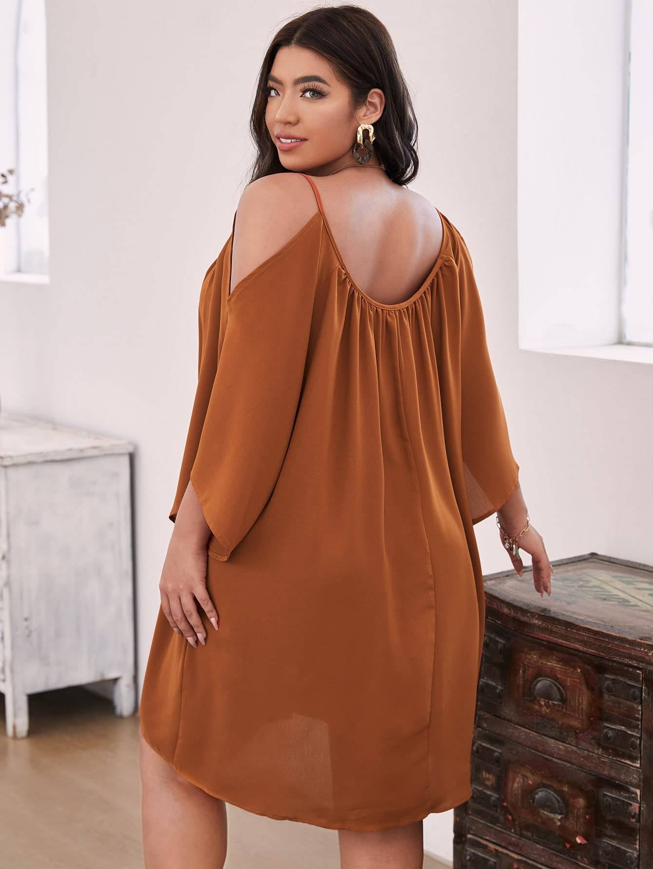 Women Plus Size Summer Dress Cold Short Dresses