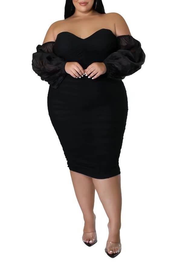 Women's Plus Size Midi Party Dress