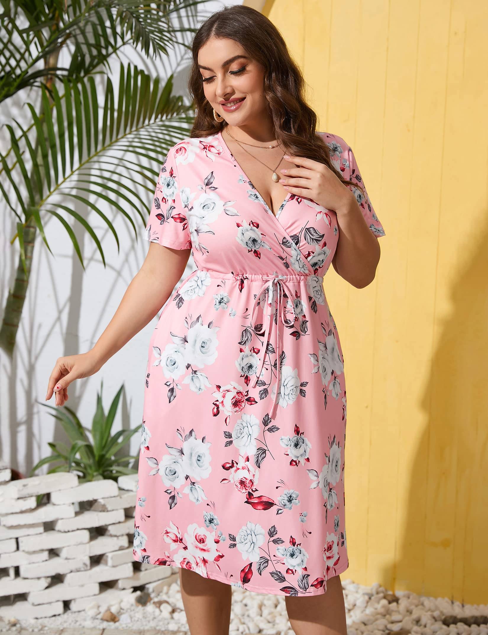 Plus Size Summer Dress Women's A Line Midi Dresses