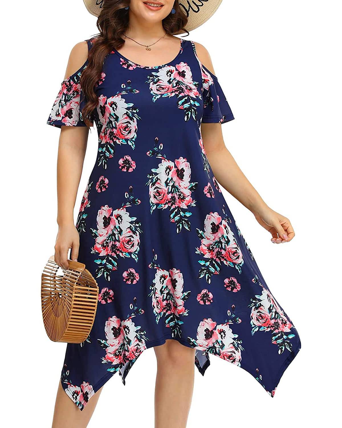 Women's Plus Size Sundress Dress with Pockets