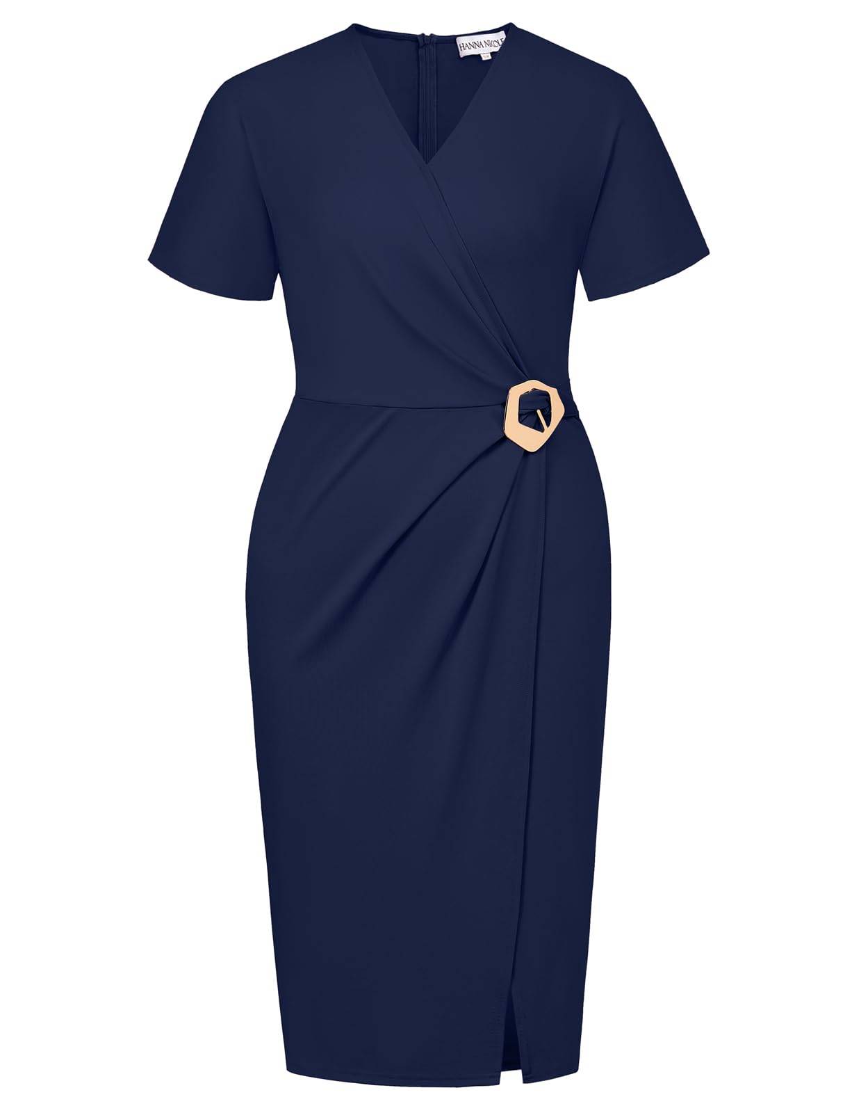 Plus Size Wrap V-Neck Midi Dress Dress for Women