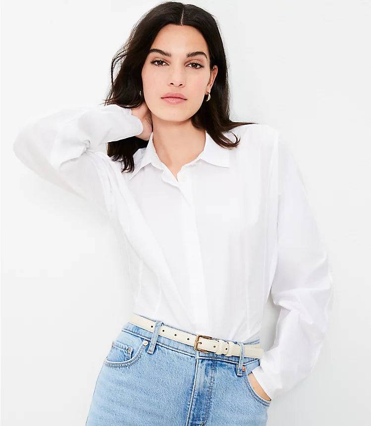 Seamed Blouson Back Shirt