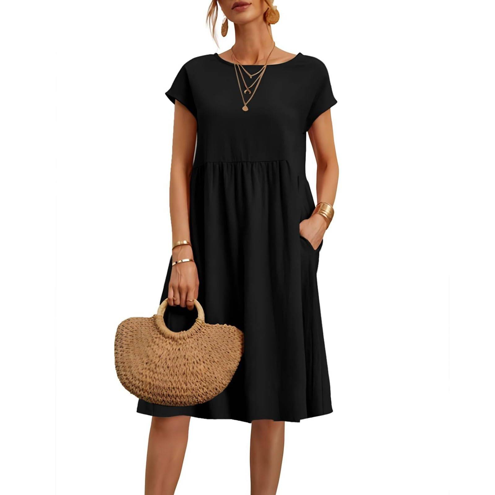 Women Plus Size Midi Dress Beach Sundress