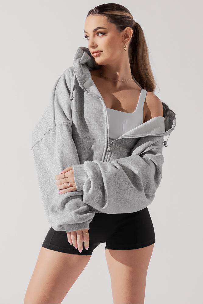 Zip Cloud Hoodie - Heather Grey