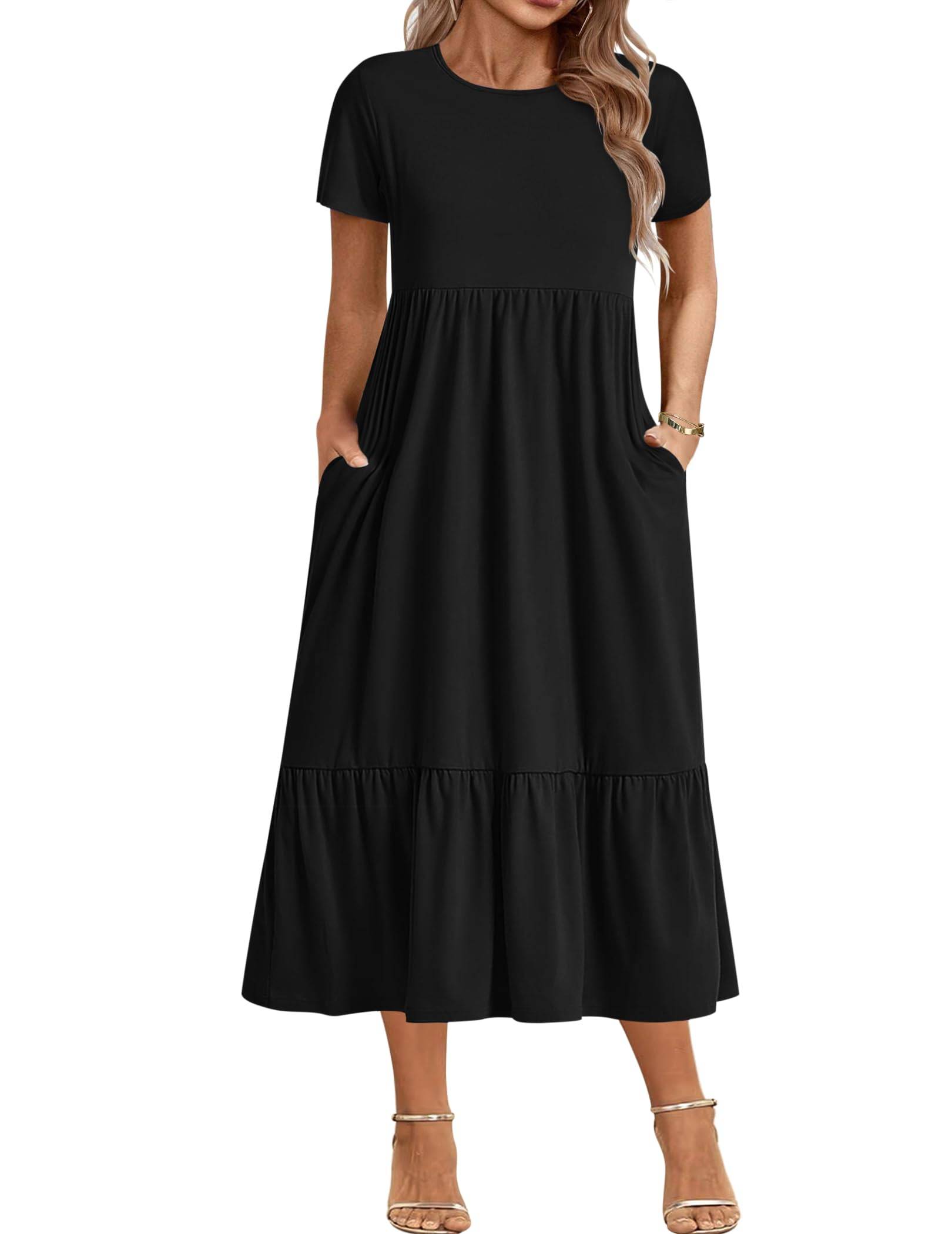 Women Plus Size Long Maxi Dresses with Pockets