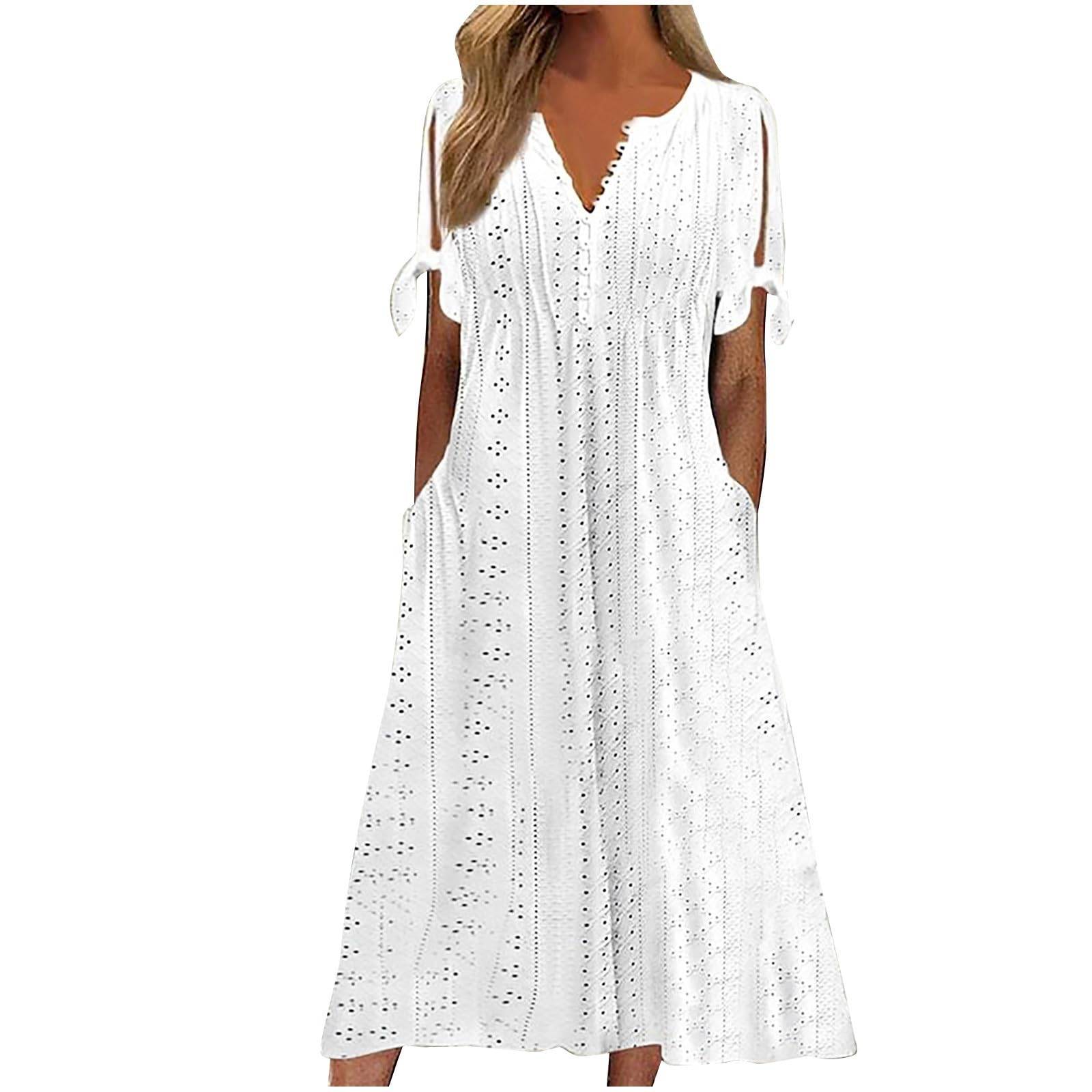 Womens Maxi Long Dress Boho V Neck Pockets Dresses