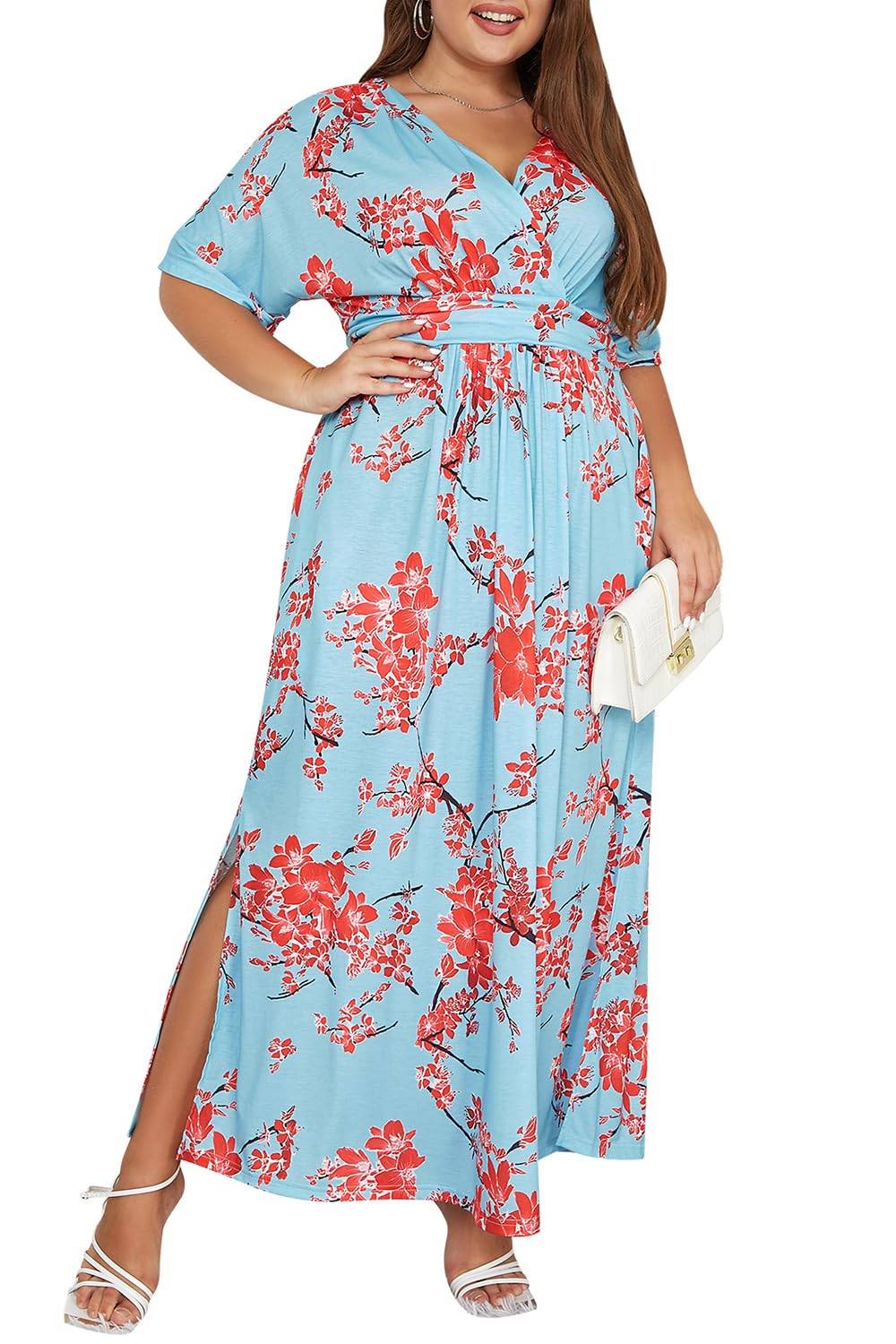 Plus Size Maxi Dresses Women Boho Floral