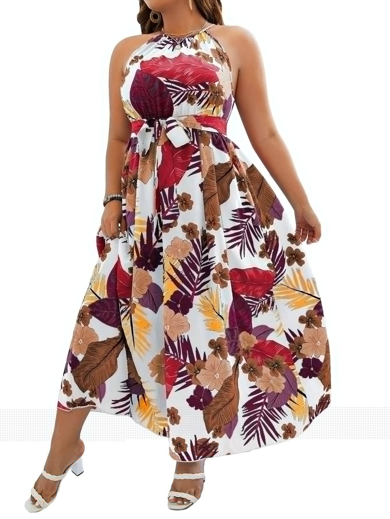 Women's Plus Size Boho A Line Long Dress