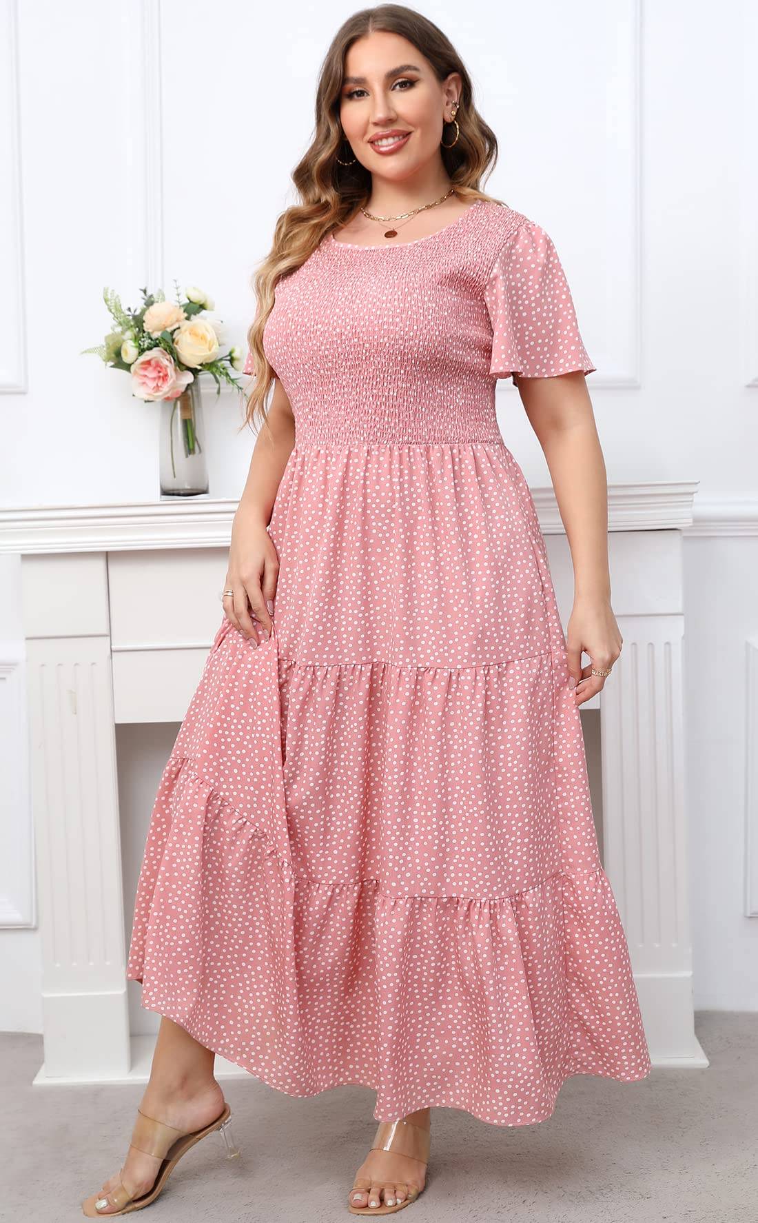 Women's Plus Size Maxi Dress Floral Boho Dress