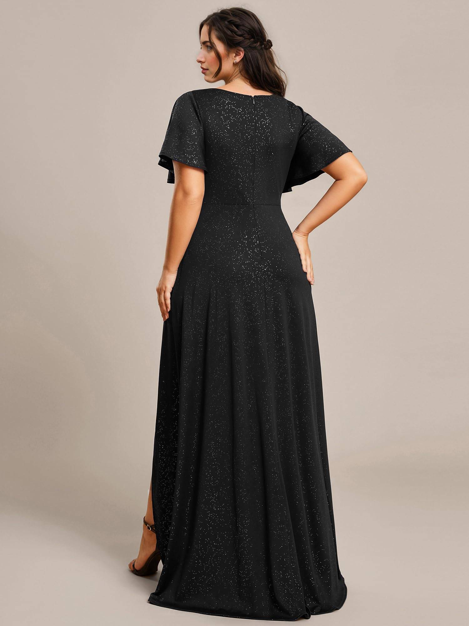 Women's Glitter A-line Plus Size Formal Dresses