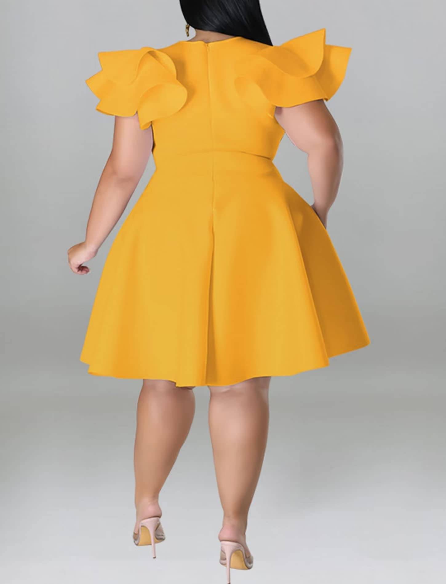 Women's Plus Size A Line Party Dress with Pockets