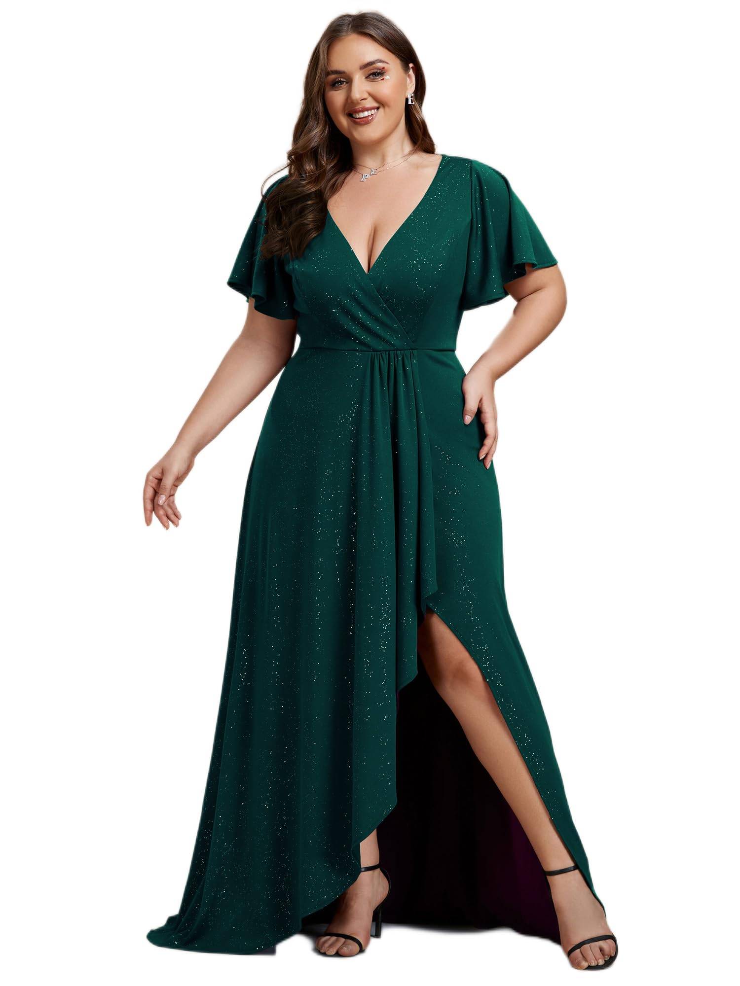 Women's Glitter A-line Plus Size Formal Dresses