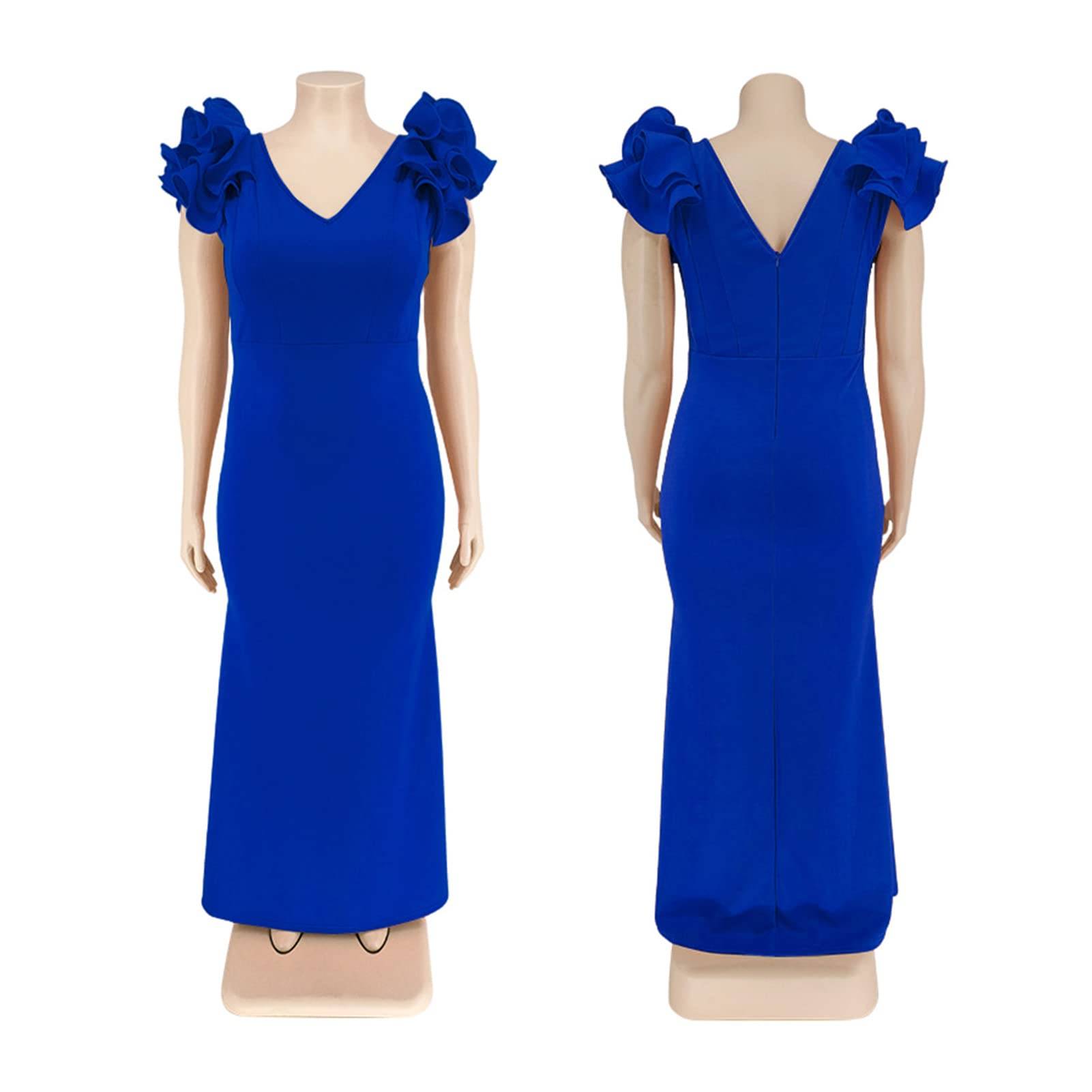 Women's Plus Size Maxi V-Neck Formal Dresses