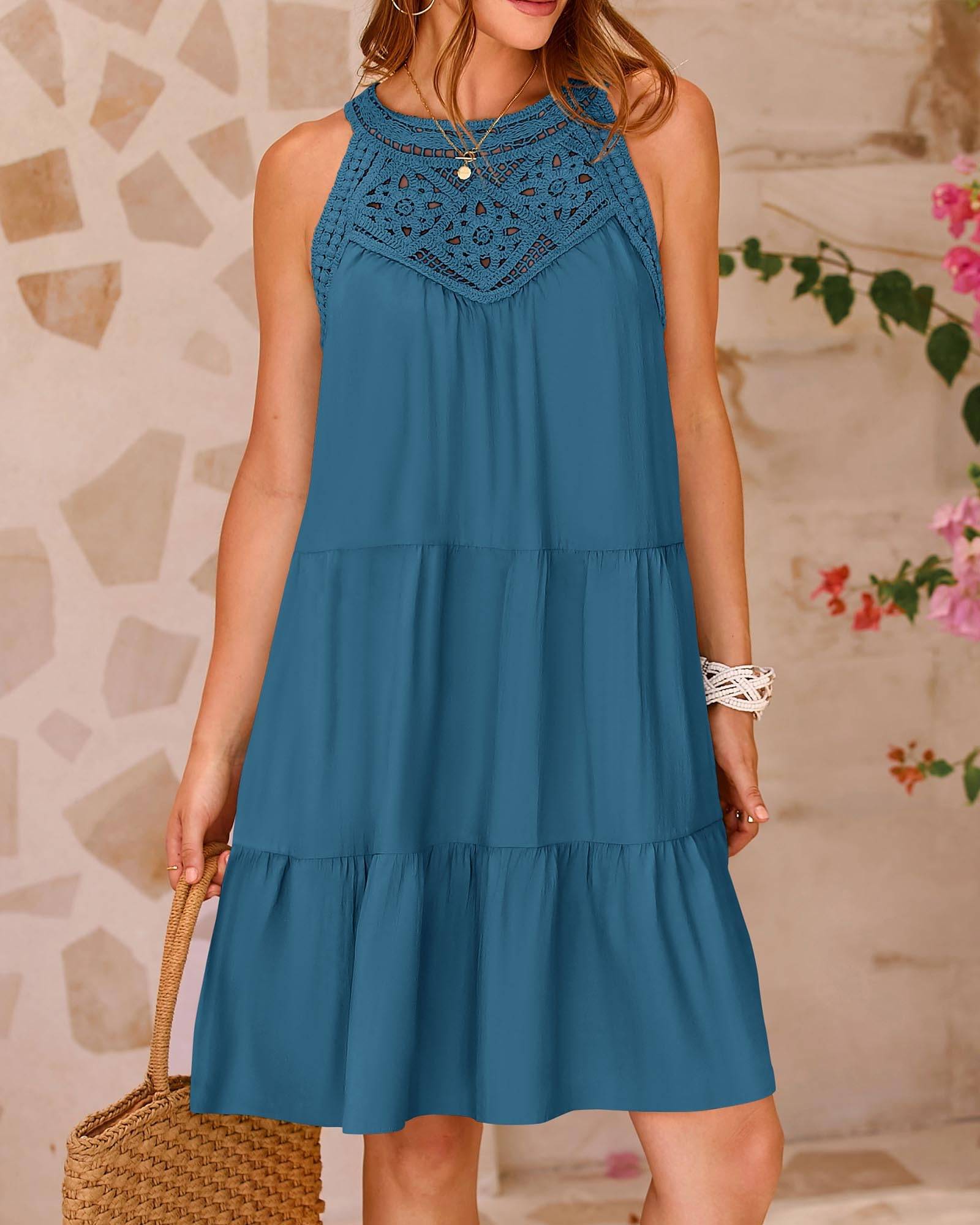 Womens Summer Casual Sundress A Line Dresses