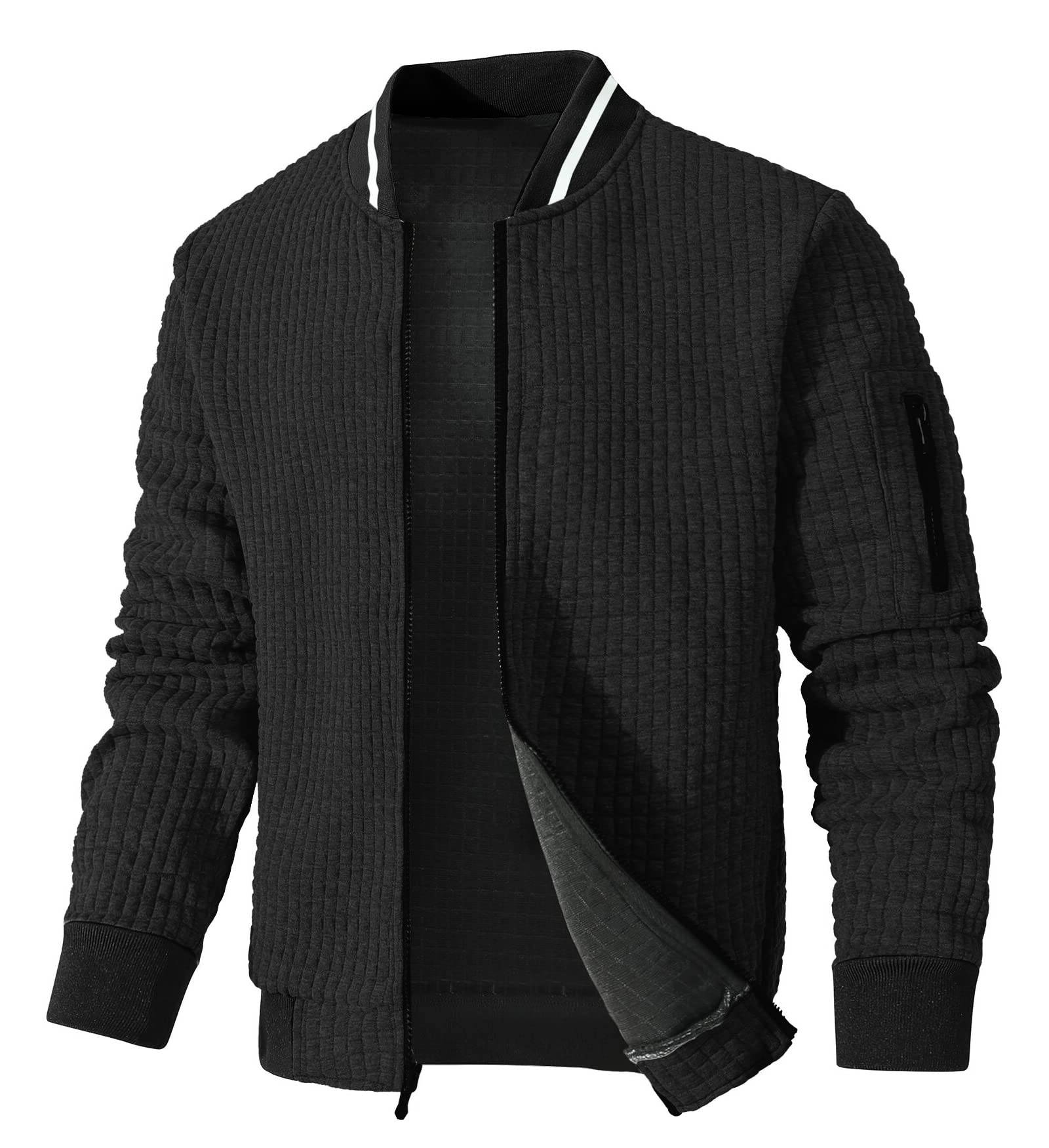 Mens Lightweight Jacket Casual Bomber Jacket Varsity Coat