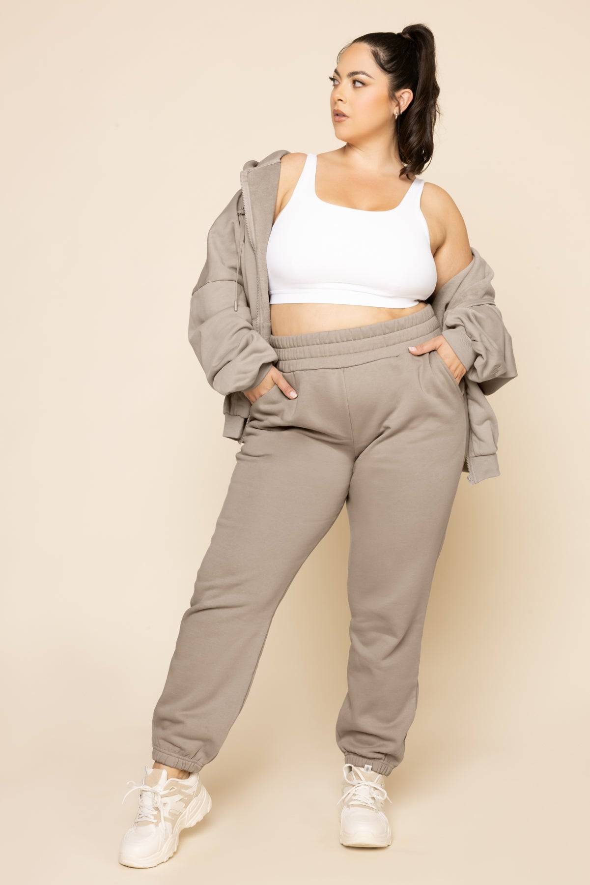 Cloud Rollover Sweatpant - Taupe