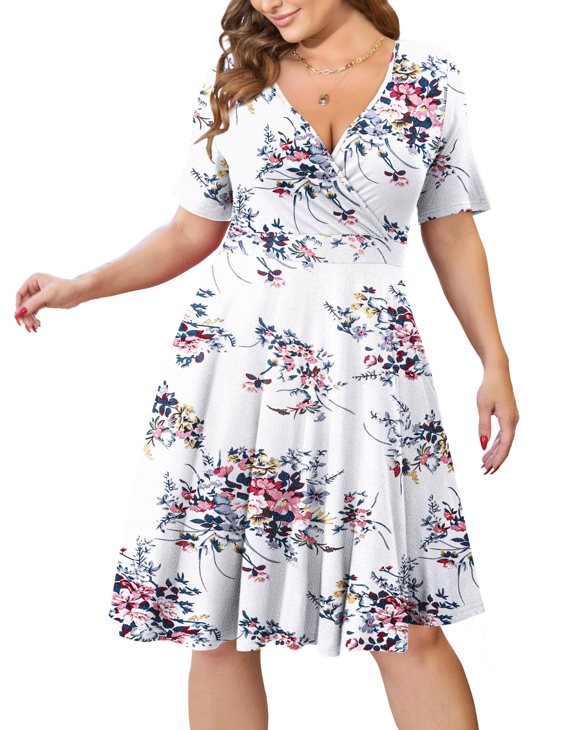 Womens Plus Size Dresses Wrap Dress with Pockets