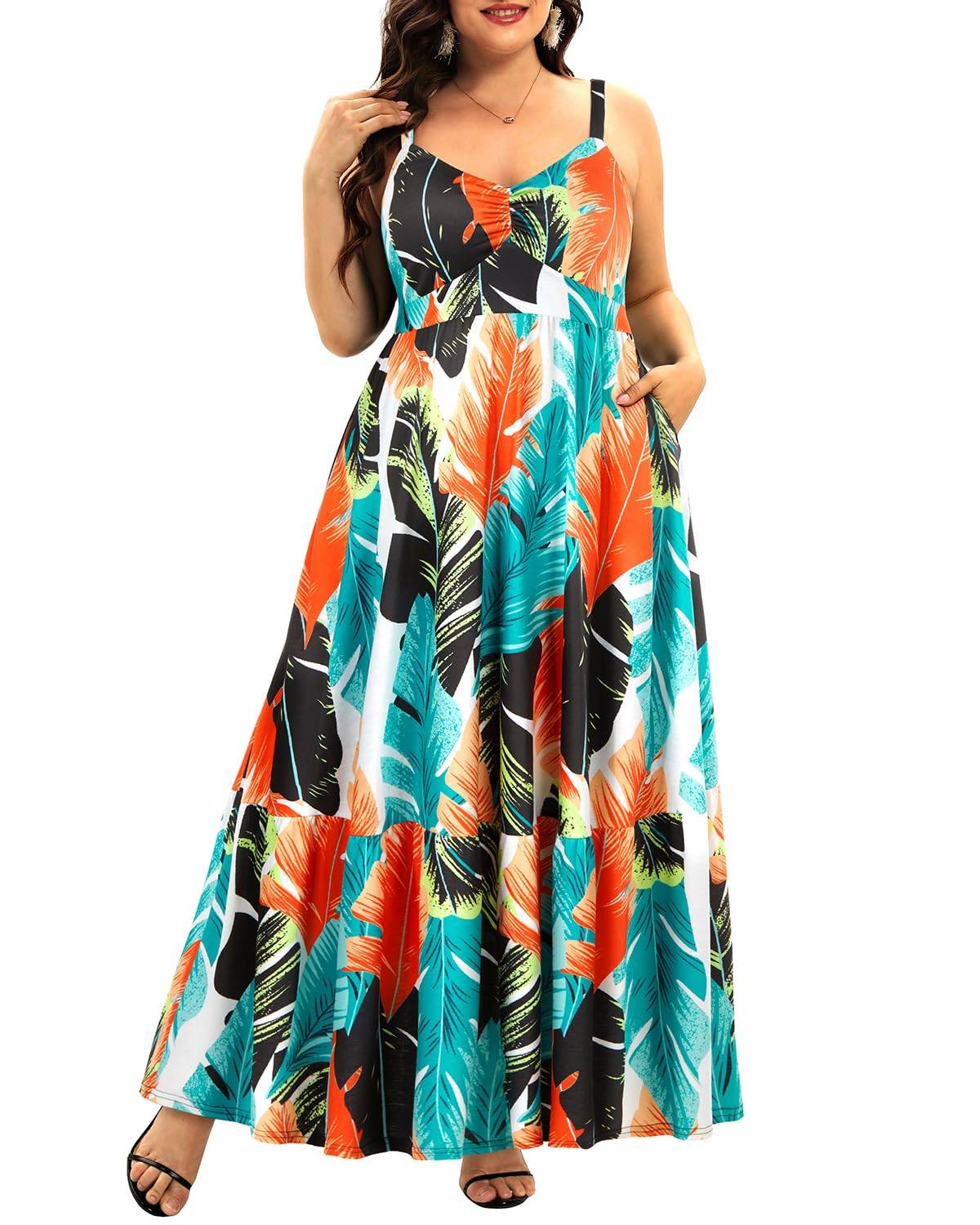 Women's Plus Size Maxi Sun Dress Sundress Pockets